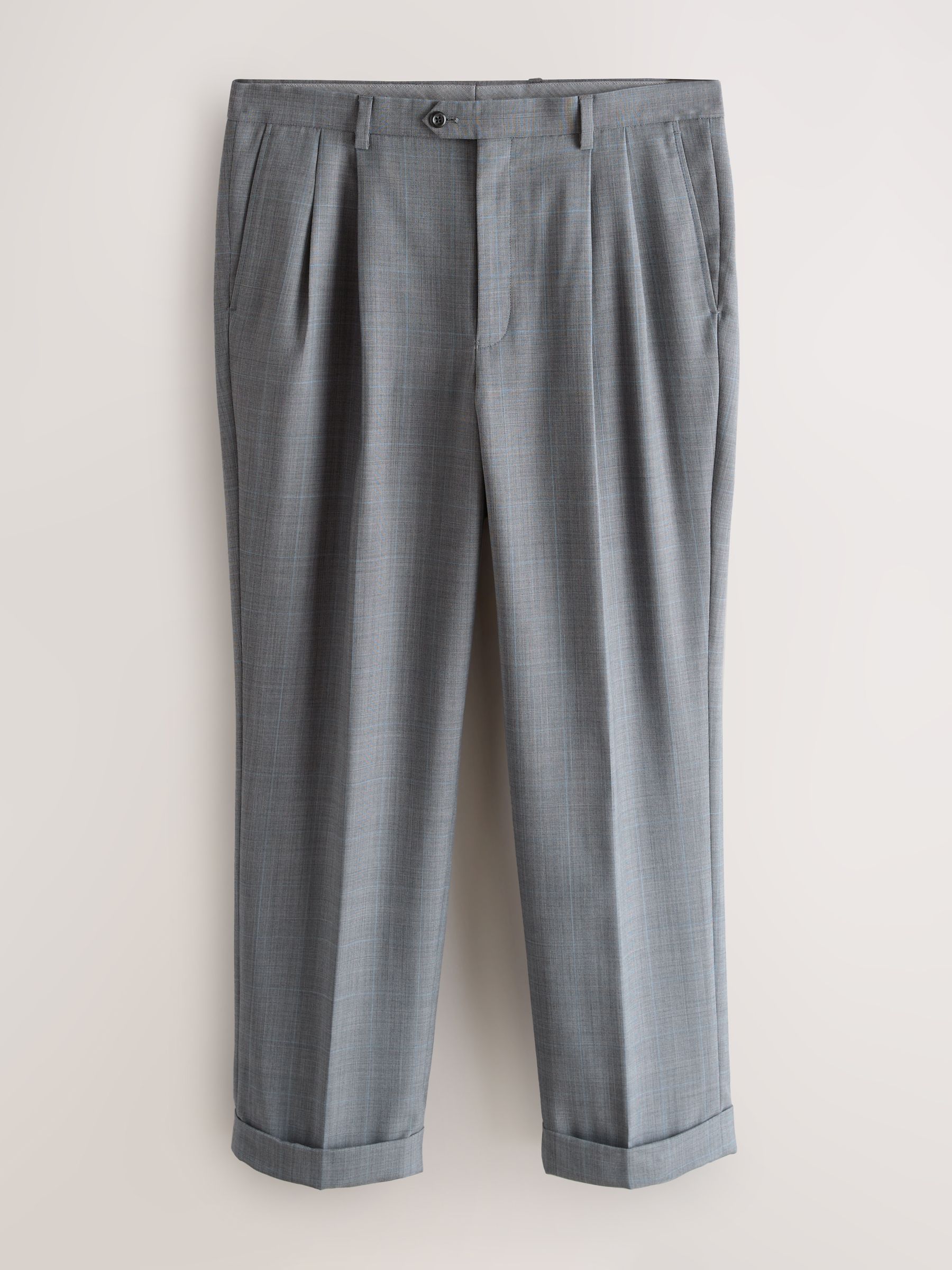 Next Relaxed Fit Archive Prince Of Wales Wool Blend Check Suit Trousers