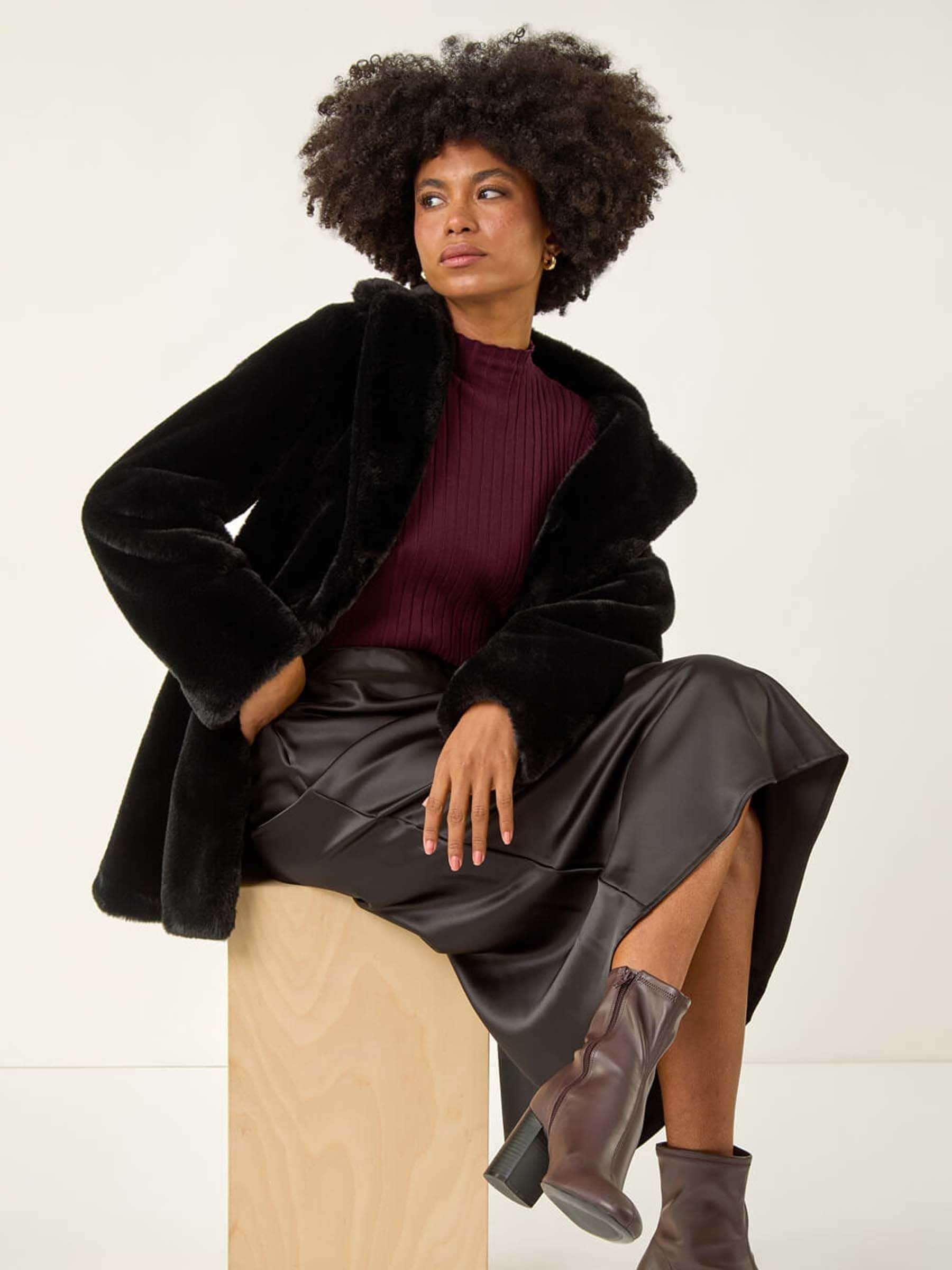 Roman - Manteau - Fausse Fourrure - Long