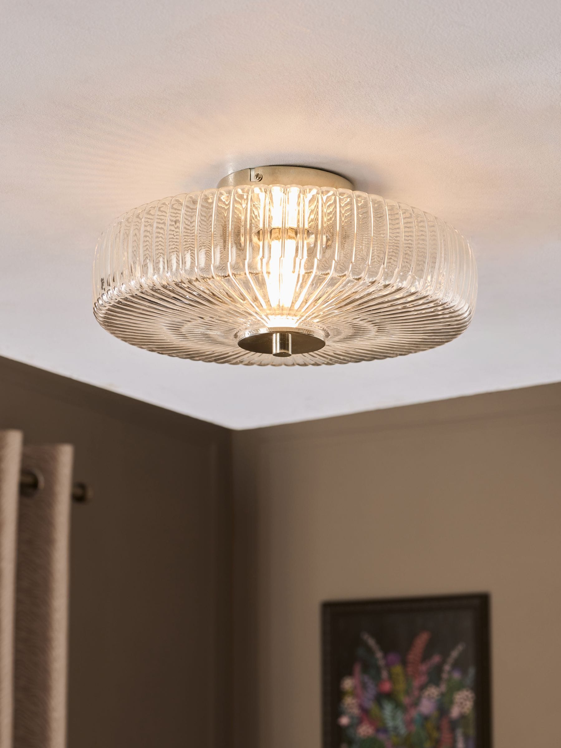 Next Chrome Lexington Large Flush Fitting Ceiling Light