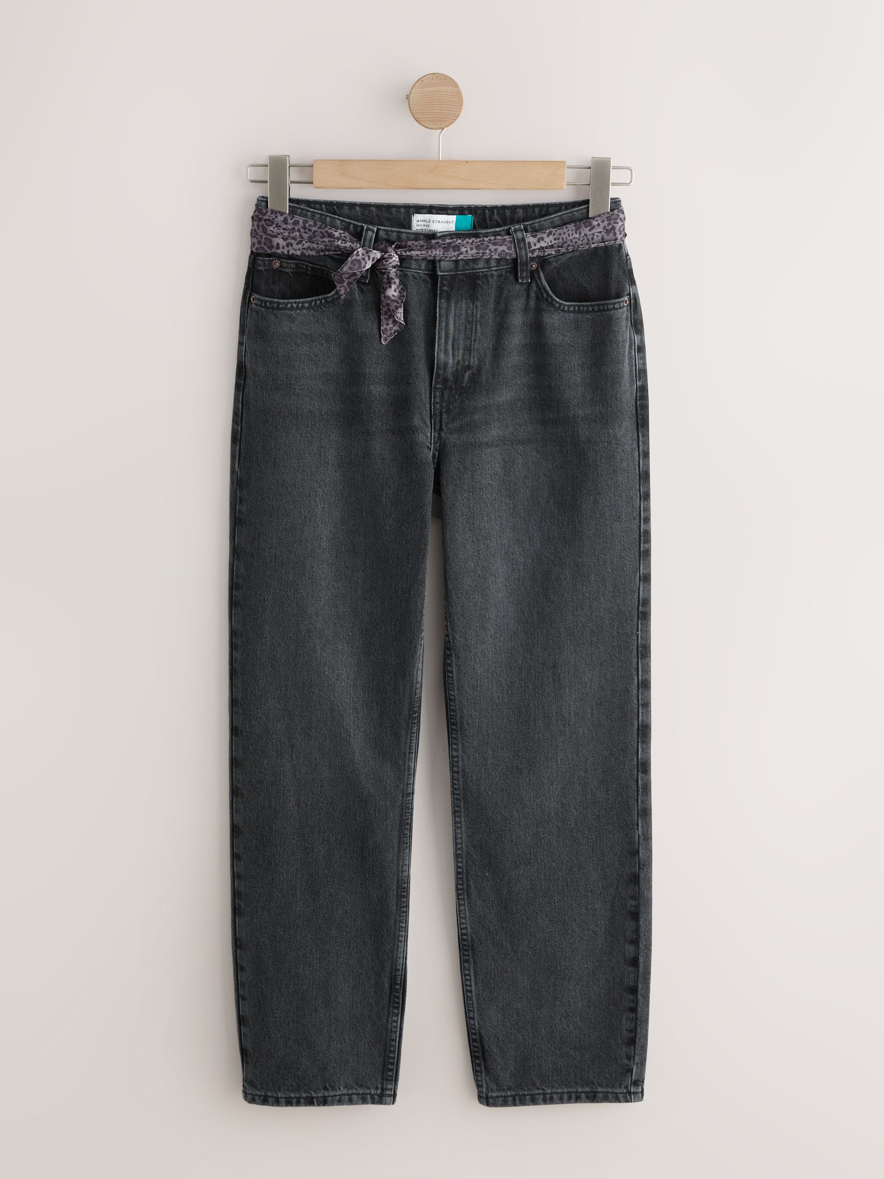 Next Jeans A Gamba Dritta A Vita Media Con Sciarpa