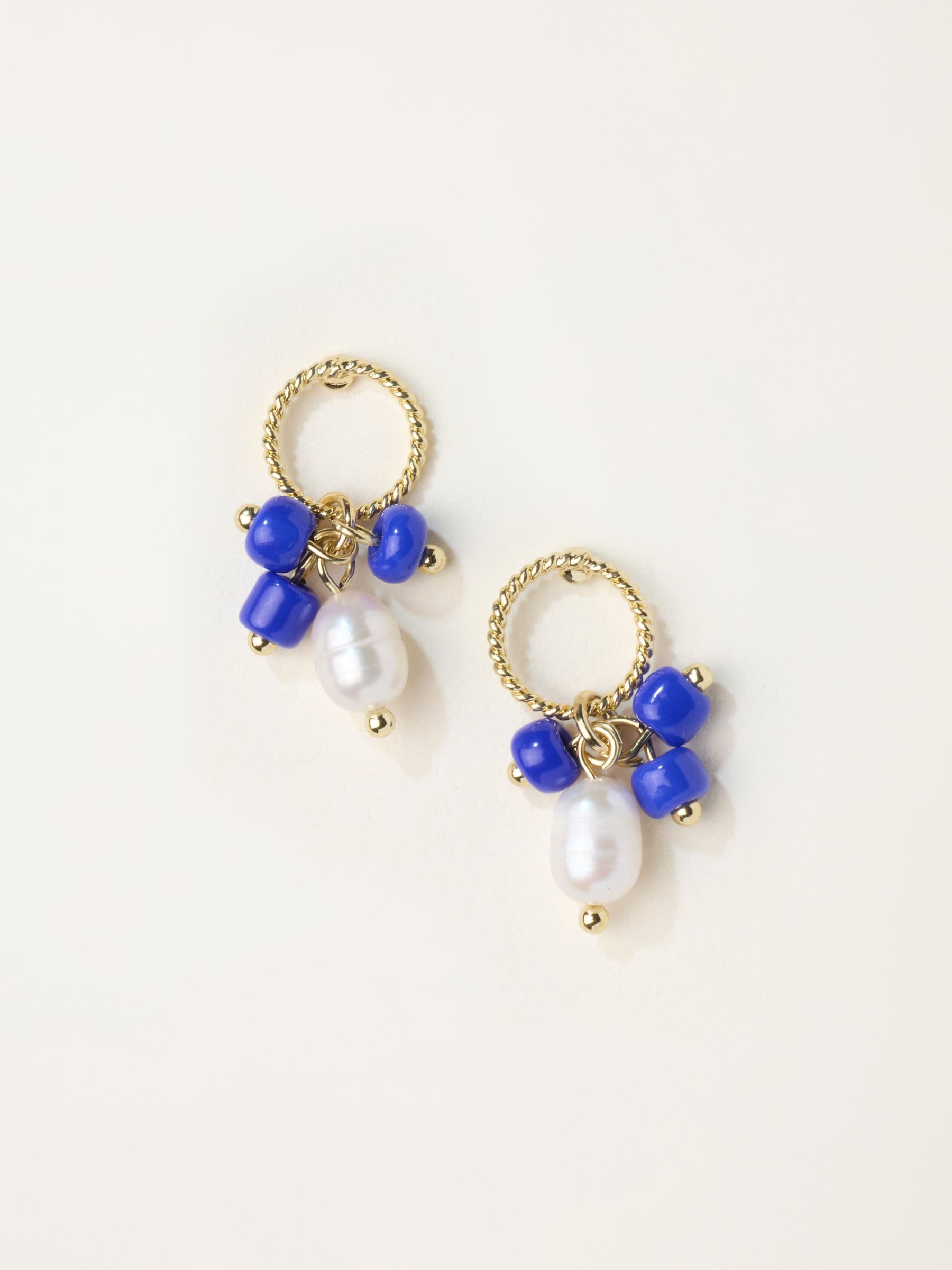 Fat Face Fatface Blue Beaded Drop Earrings