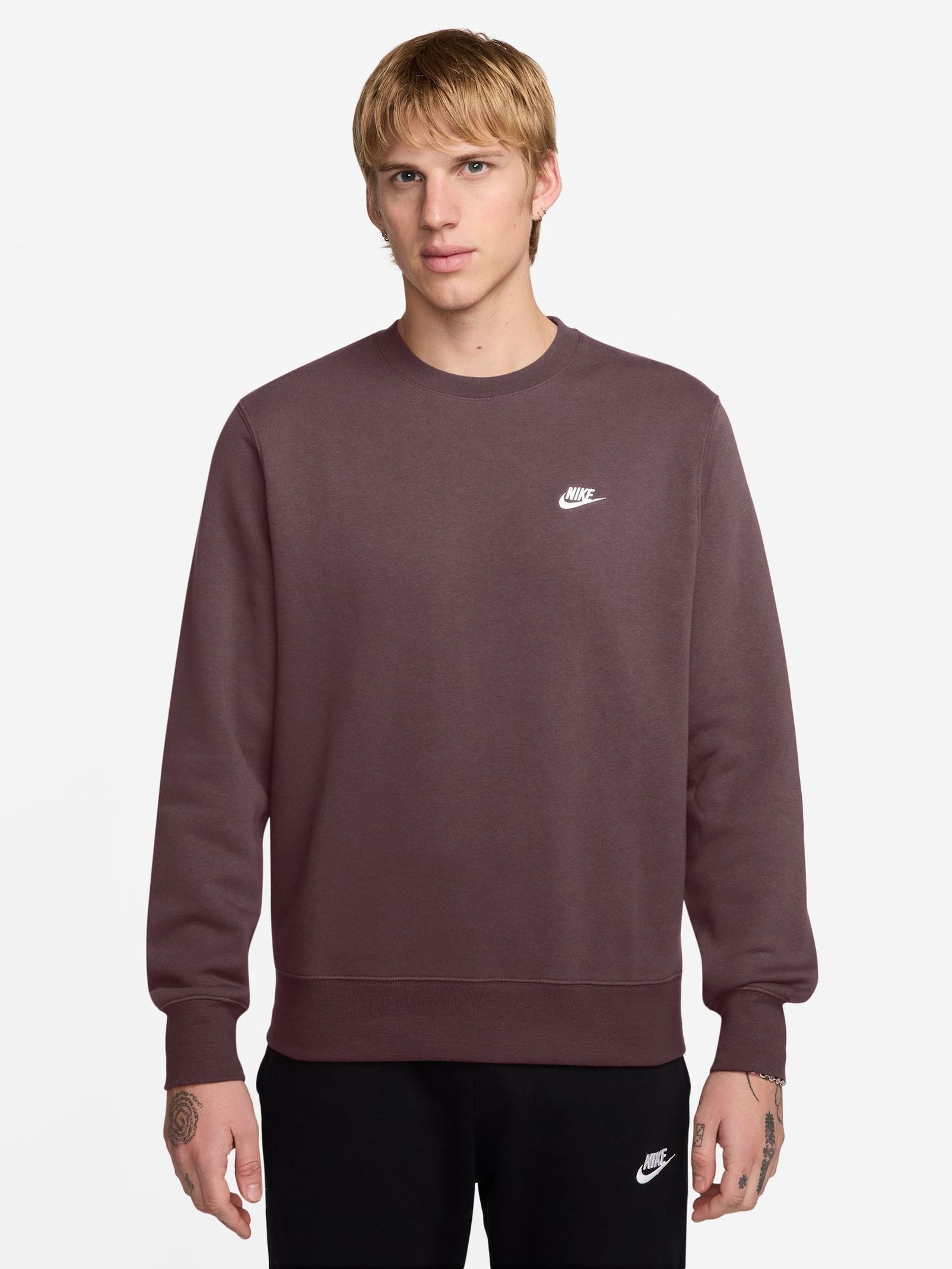 Nike Tattoo Brown Club Crew Neck Sweatshirt
