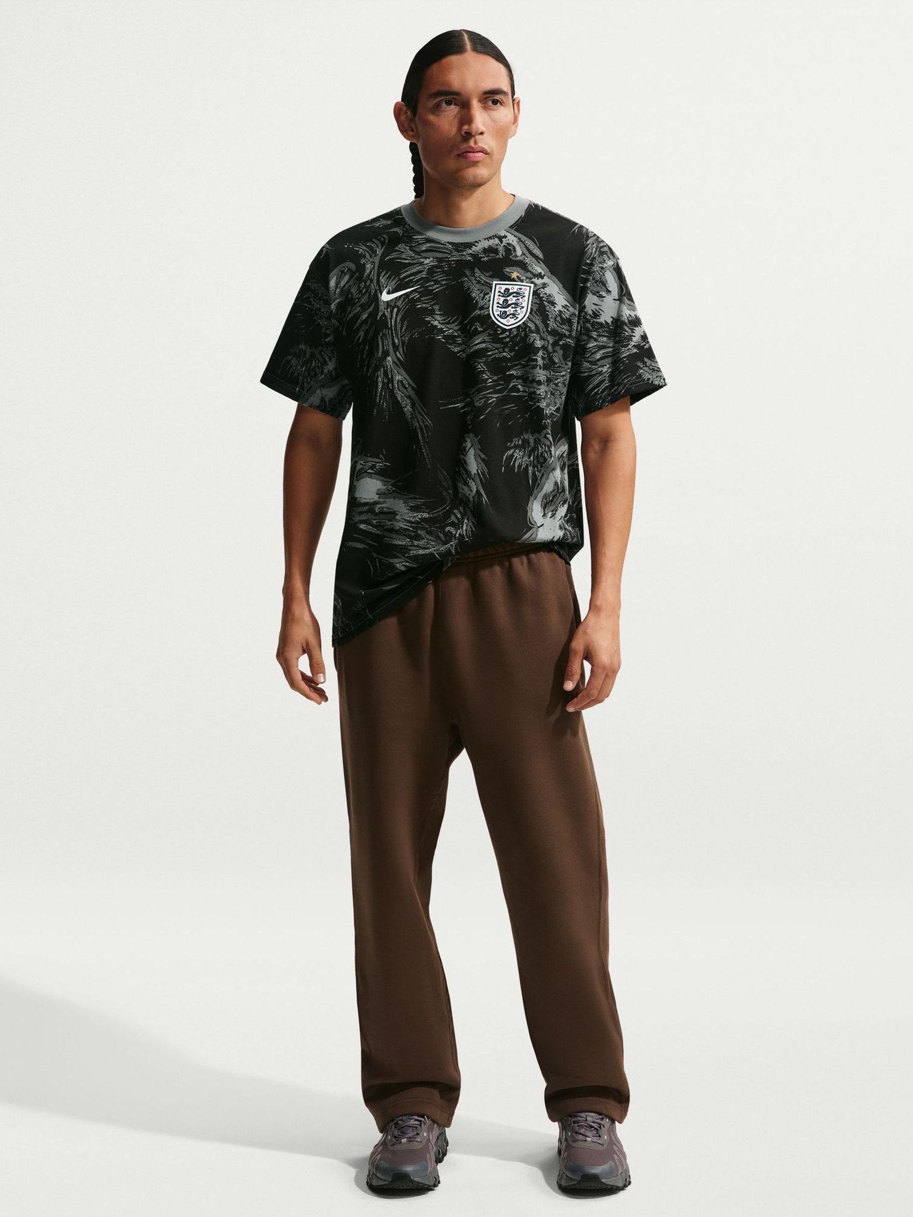 Nike Black England All Over Print Graphic T-Shirt