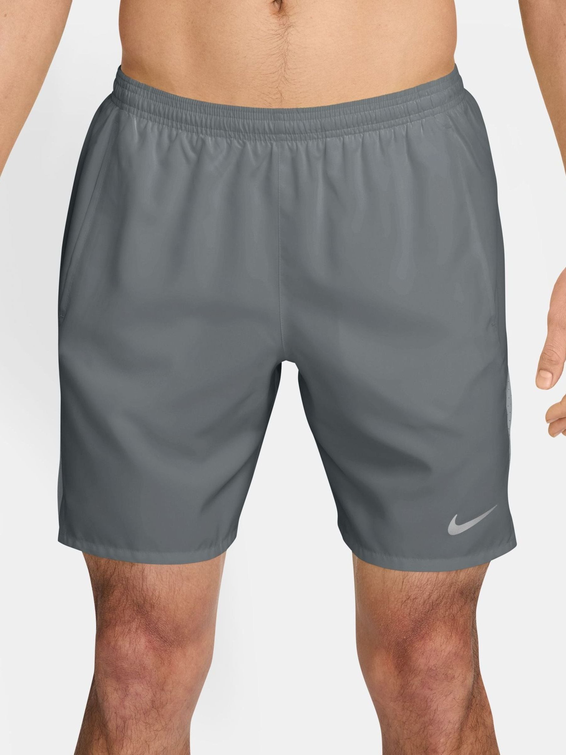 Nike Uomo Smoke Grey 7 Inch Miler Dri-Fit 7 Inch Brief Lined Running Shorts