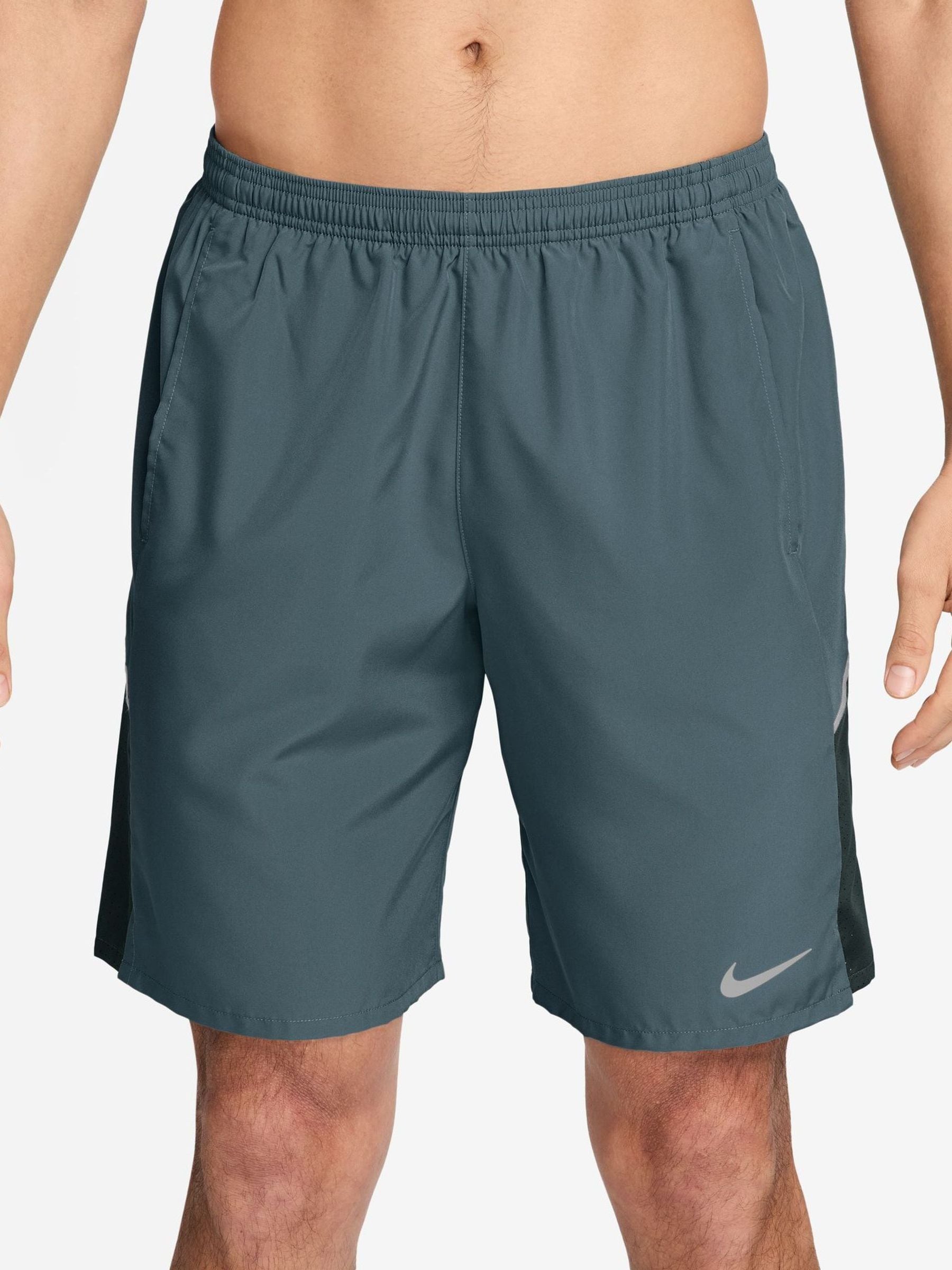 Nike Uomo Mineral Slate Miler Dri-Fit 9 Inch Unlined Running Shorts