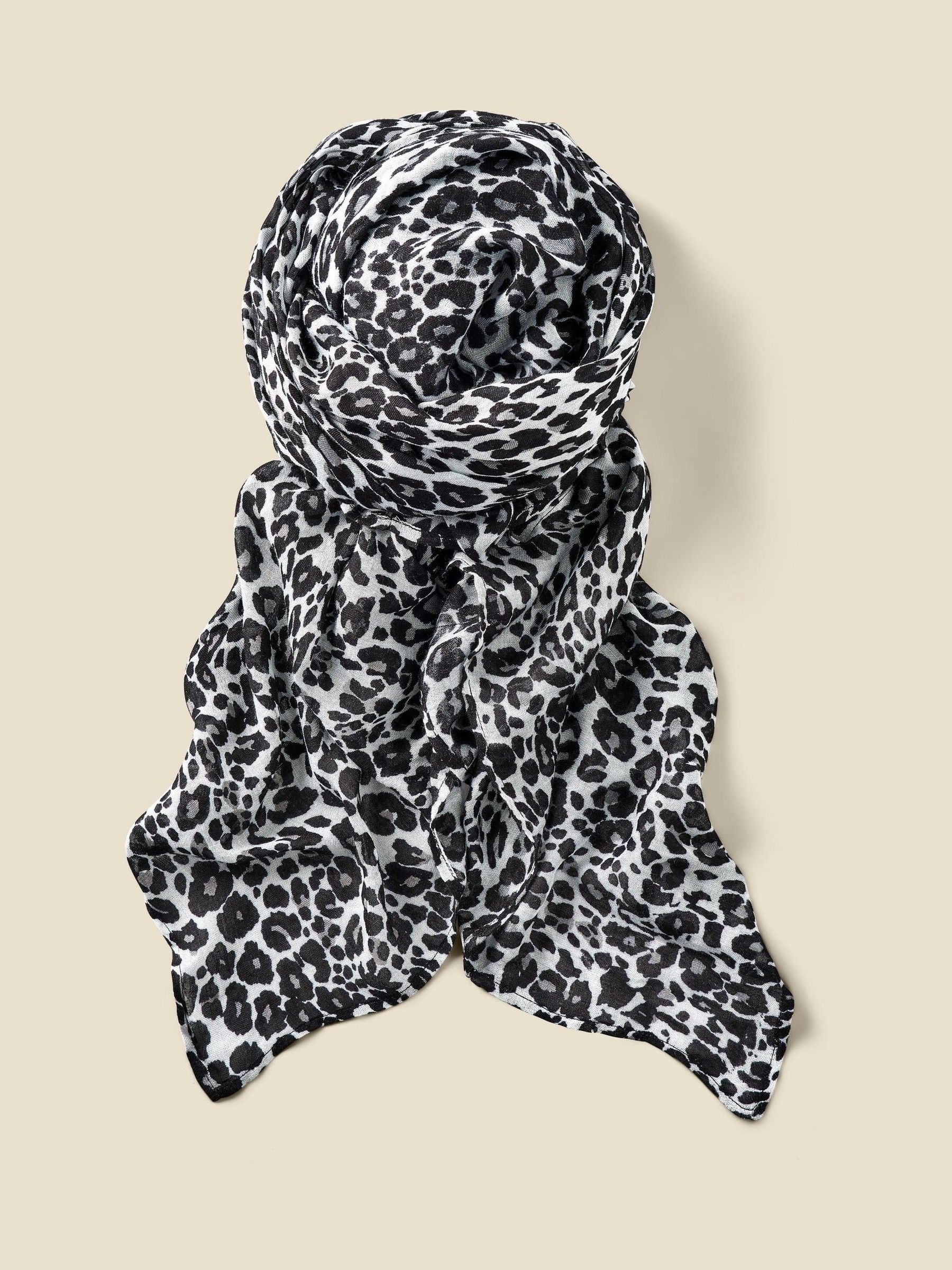 Next - Sosandar Grey Animal Print Scarf