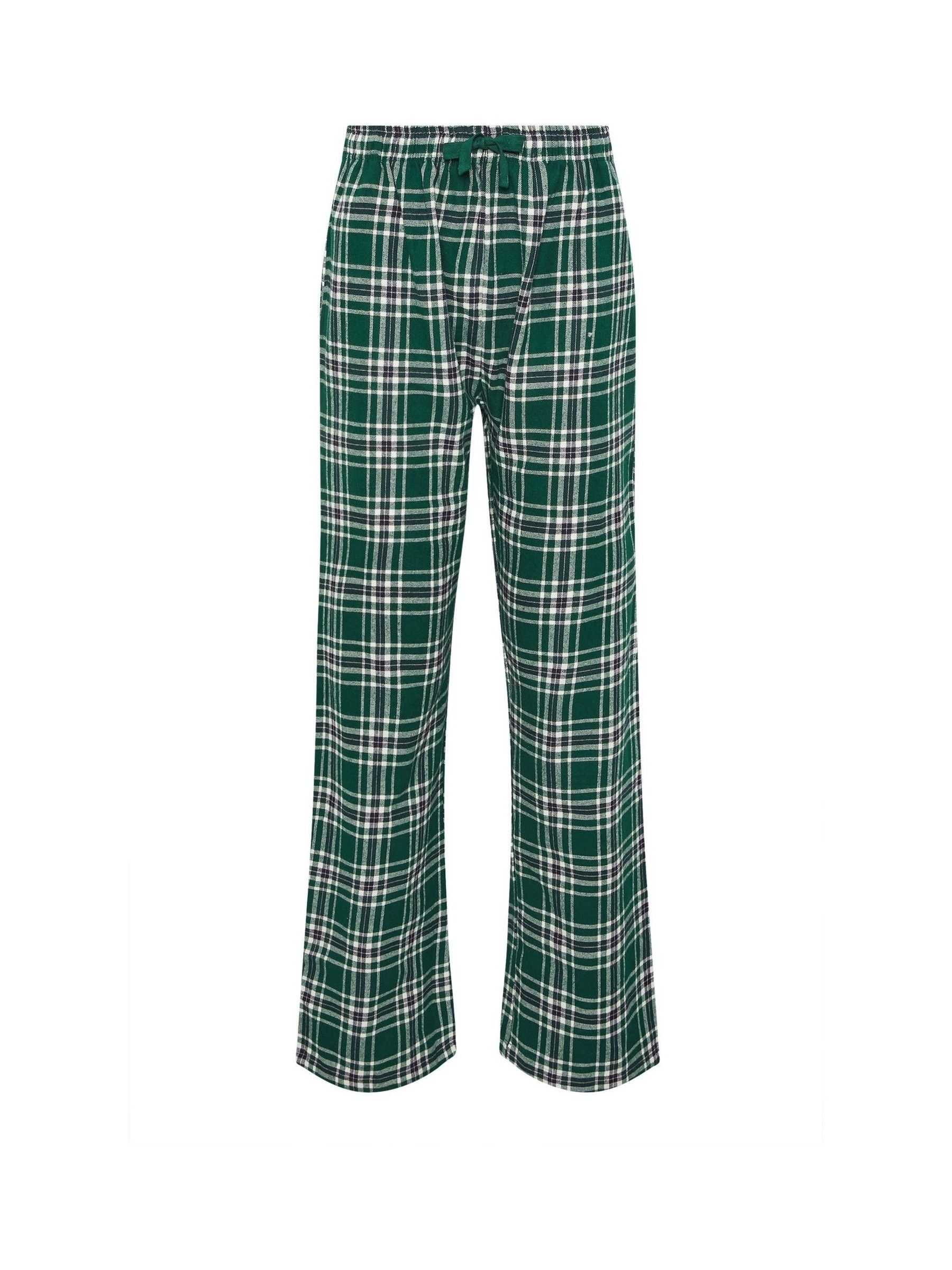 Long Tall Sally Green Check Pyjamas - Image 1