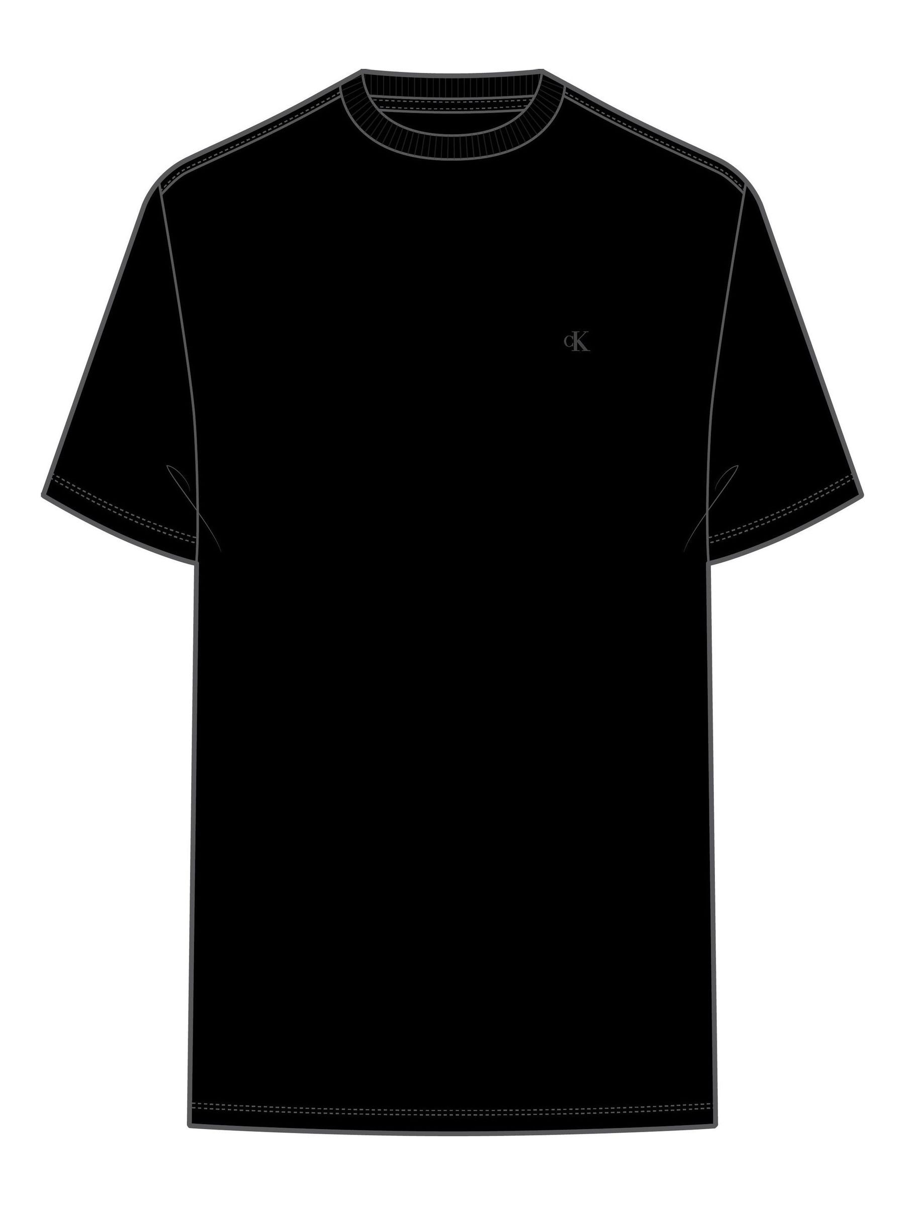 T-Shirt Calvin Klein Ss Classic Monogram Tee Uomo Nero Extra Grande Jeans - Immagine 4