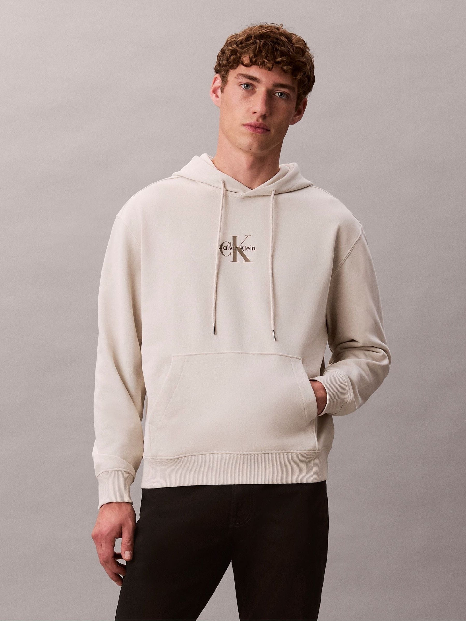 Calvin Klein White Monogram Hoodie