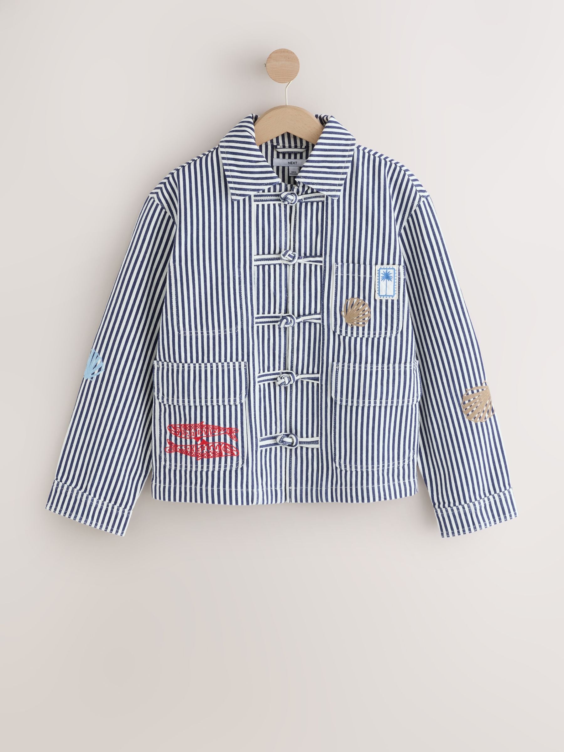 Next Veste Brodée À Rayures En Coton