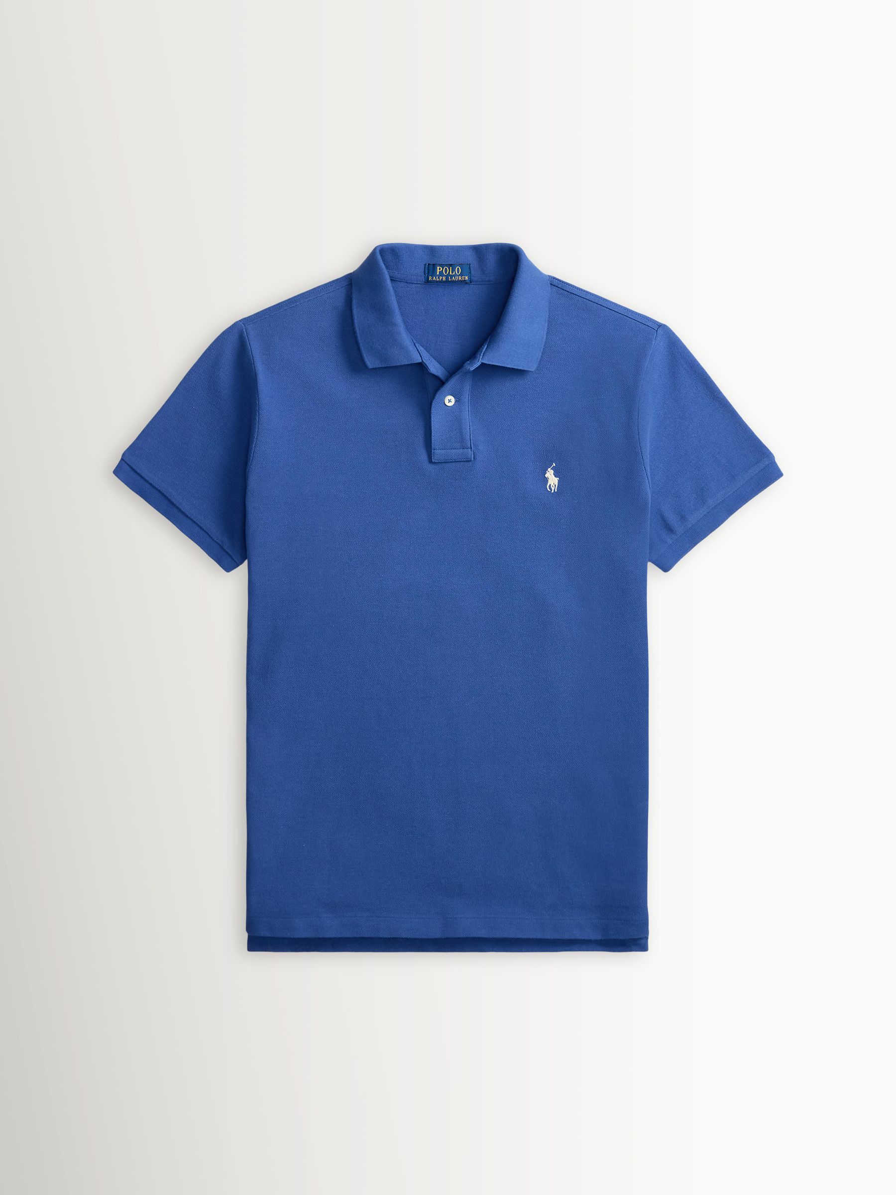 Next - Polo Ralph Lauren Męski Dusty Azure Blue Koszulka Polo Custom Fit Z Piki