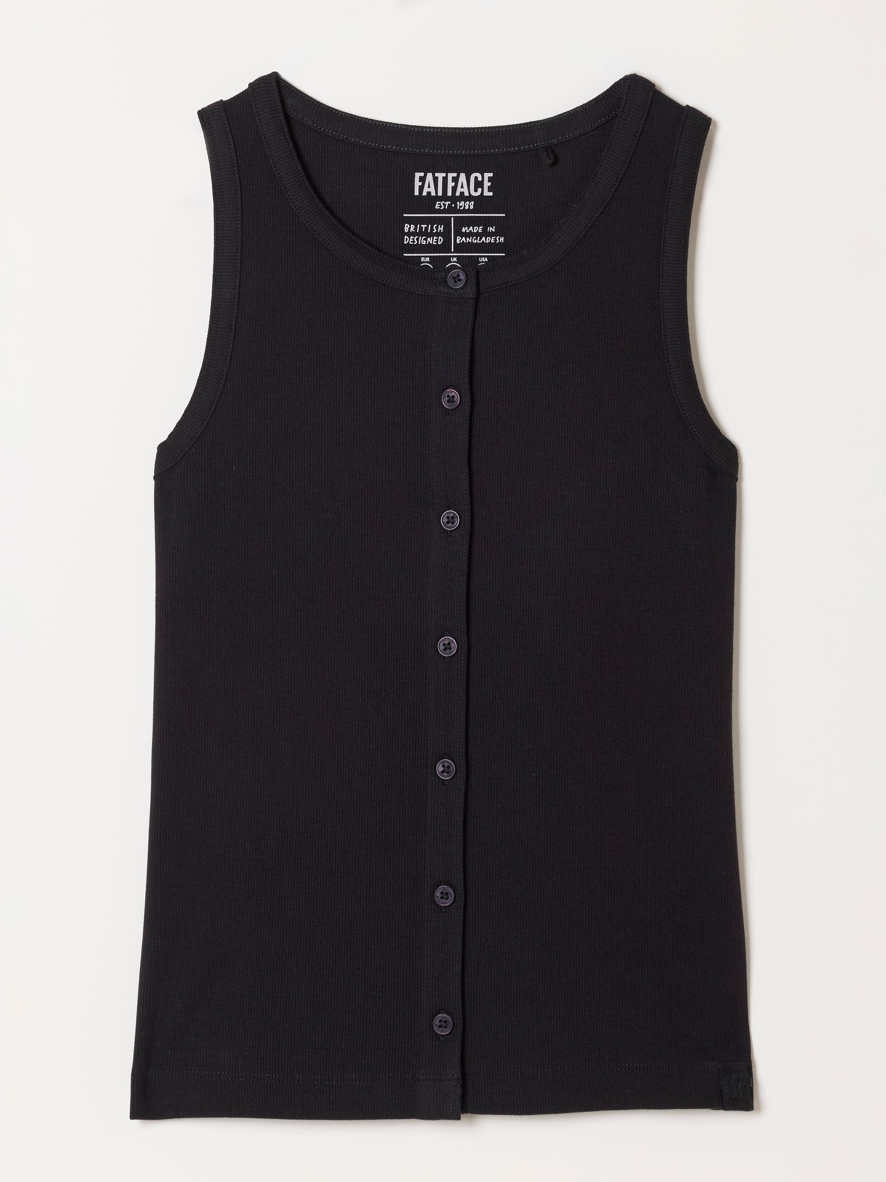 Next - Fat Face Fatface Ribbet Vest Med Knapper