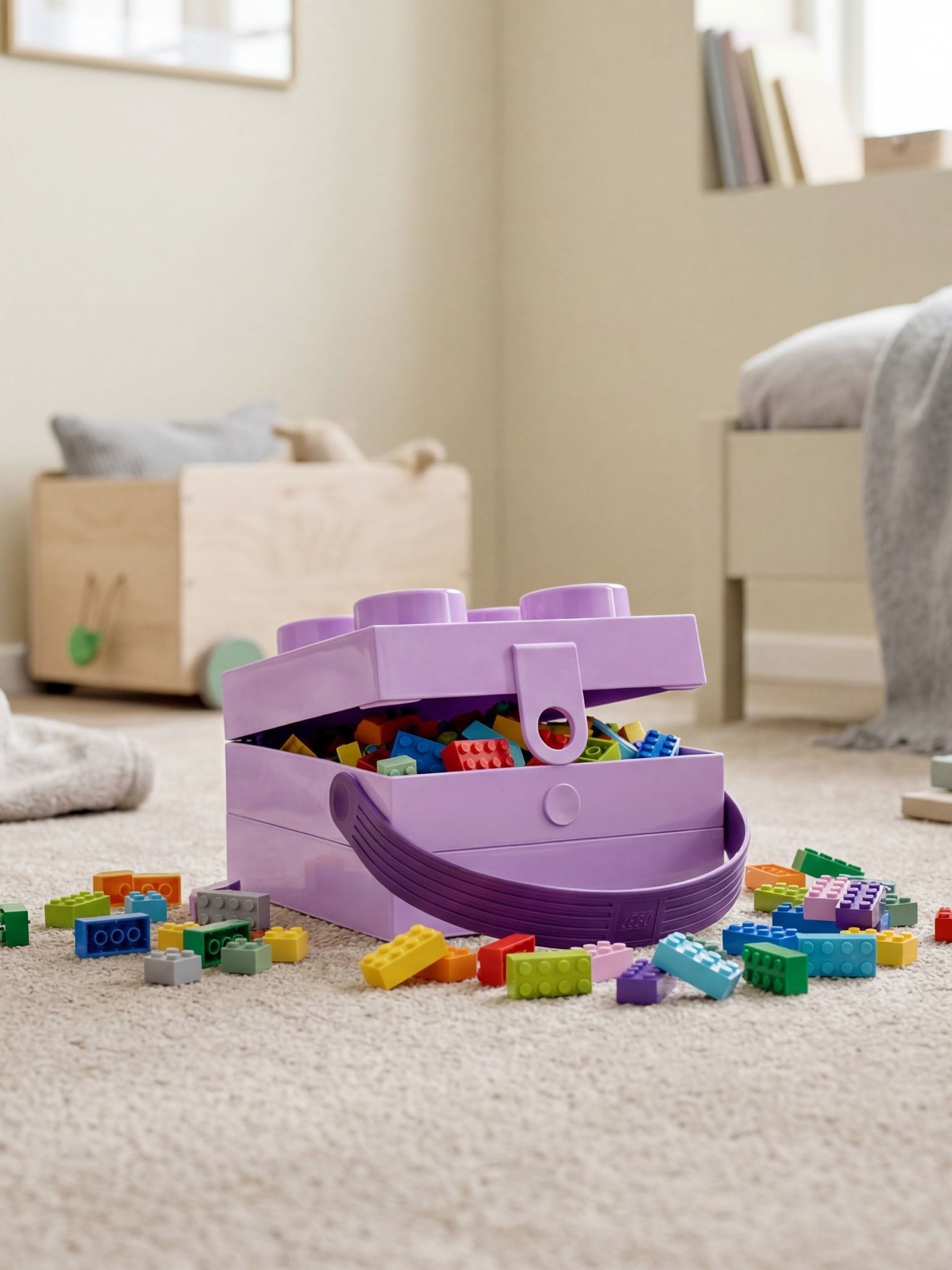 Room Copenhagen Violett Spielzeugaufbewahrung, Lunchbox Met Handvat Brick 4 - Bild 5