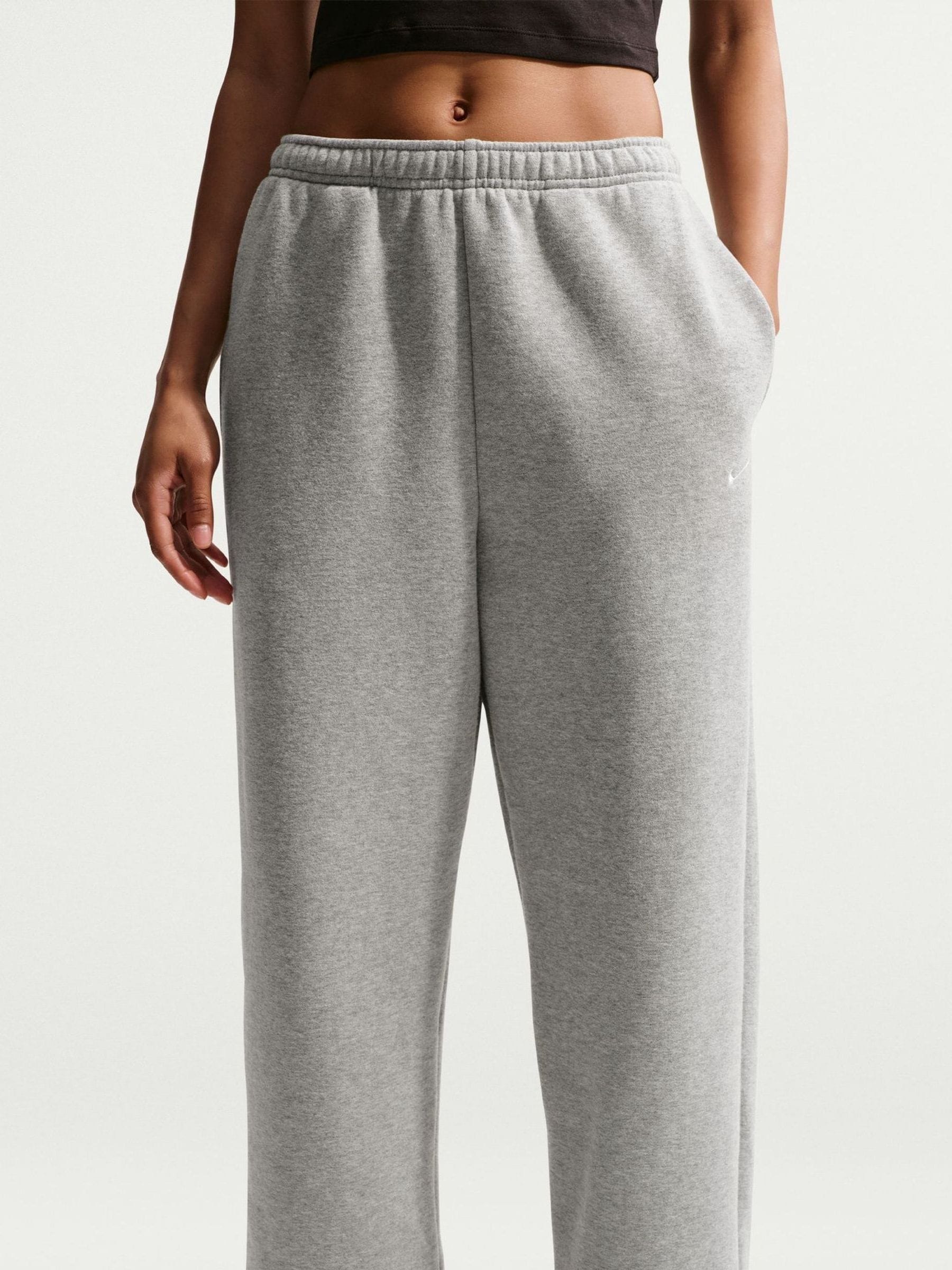 Nike Gris Pantalones De Chándal Extragrandes De Polar Con Puños De Studio - Imagen 1