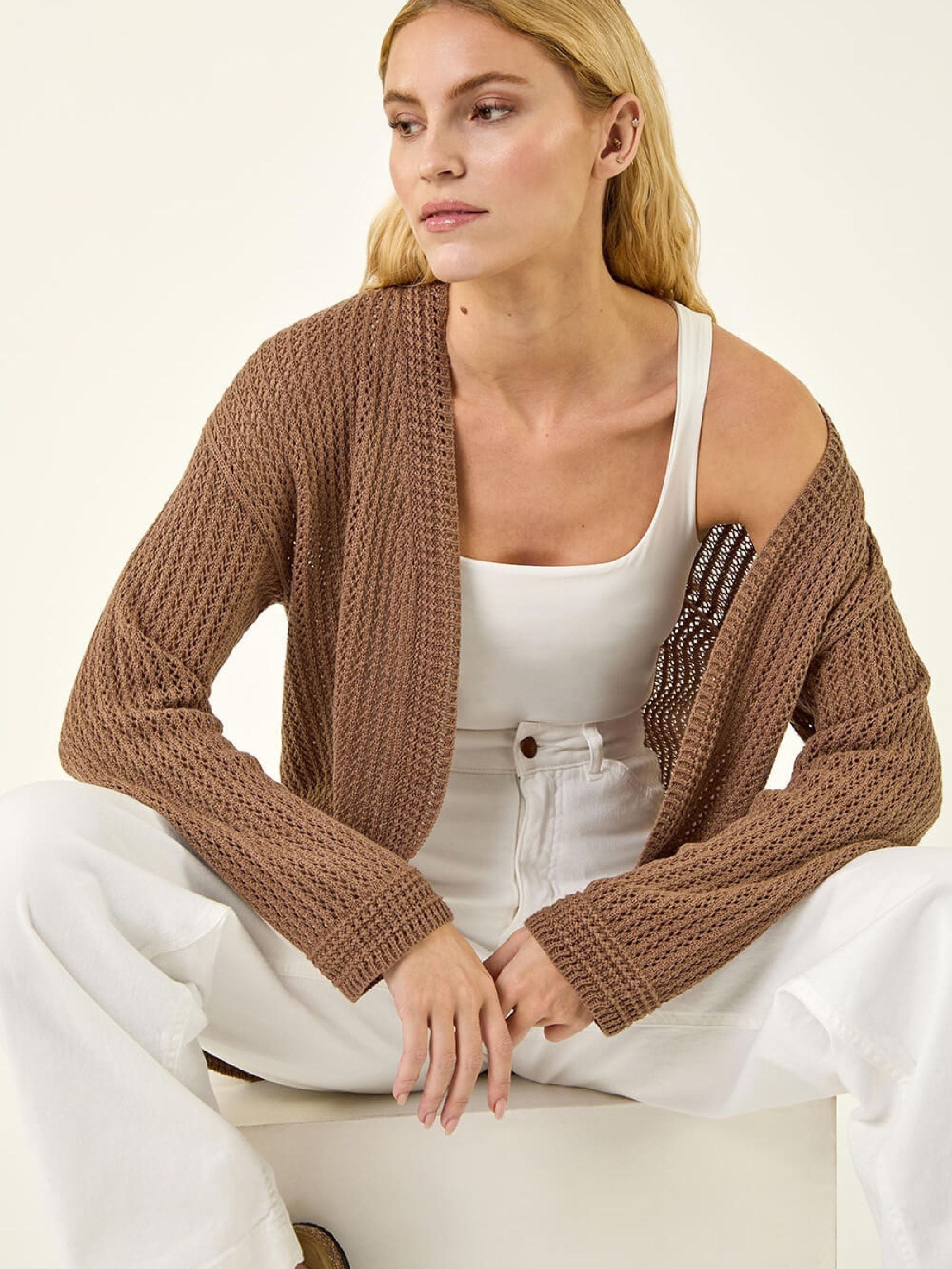Roman Natural Stitch Knit Cardigan