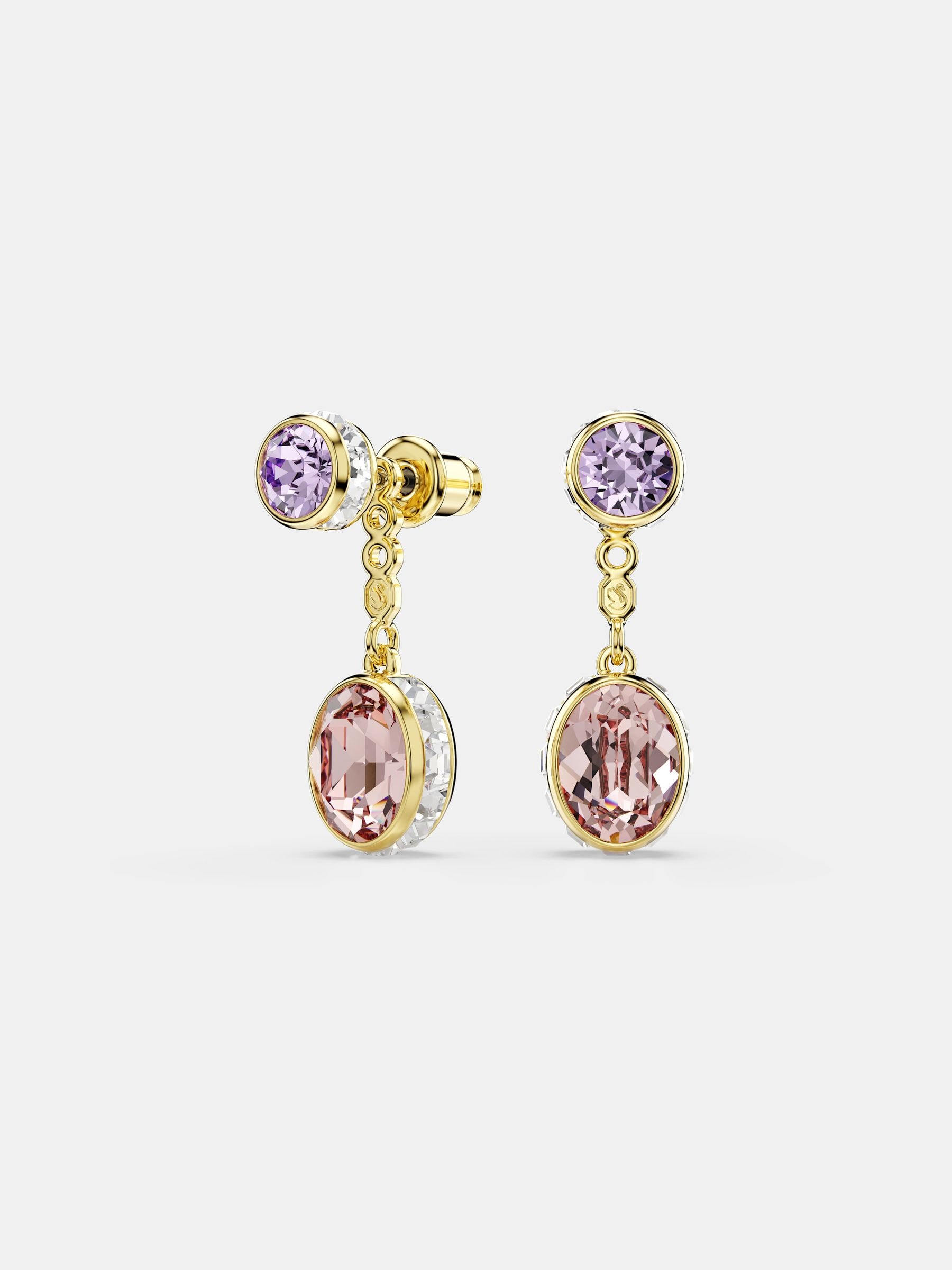 Oro Swarovski - Orecchini Pendenti Placcati Da 18K