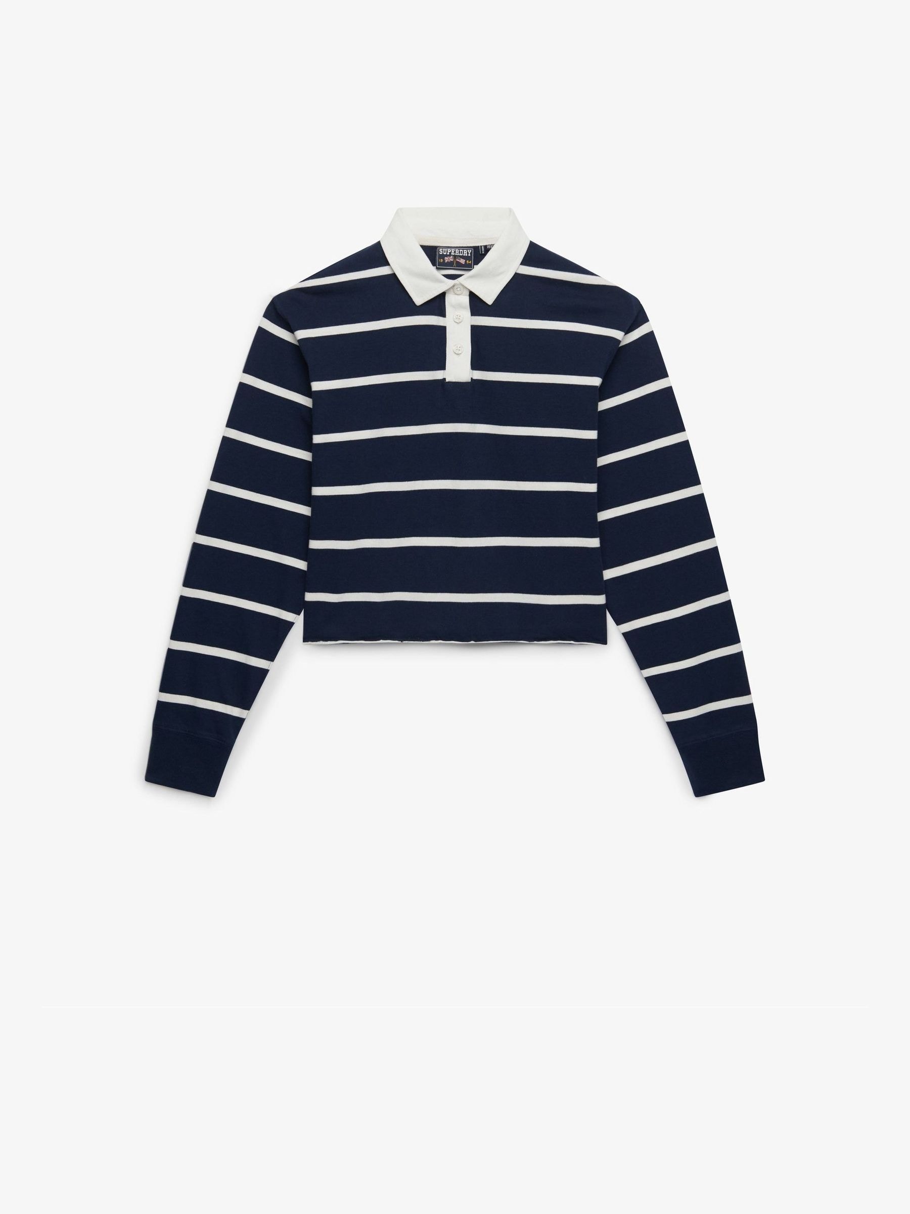 Superdry Damen Blau Polo-Shirt, Langarm, Athletic Essentials Stripe - Bild 4