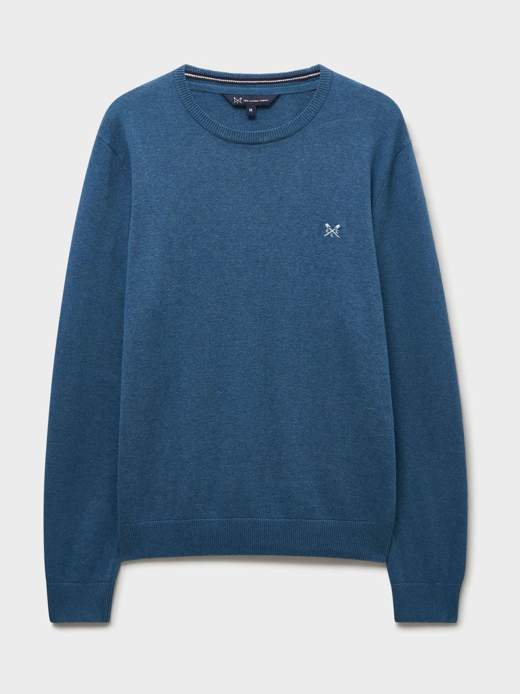 Crew Clothing Blue Cotton Crew Neck Jumper