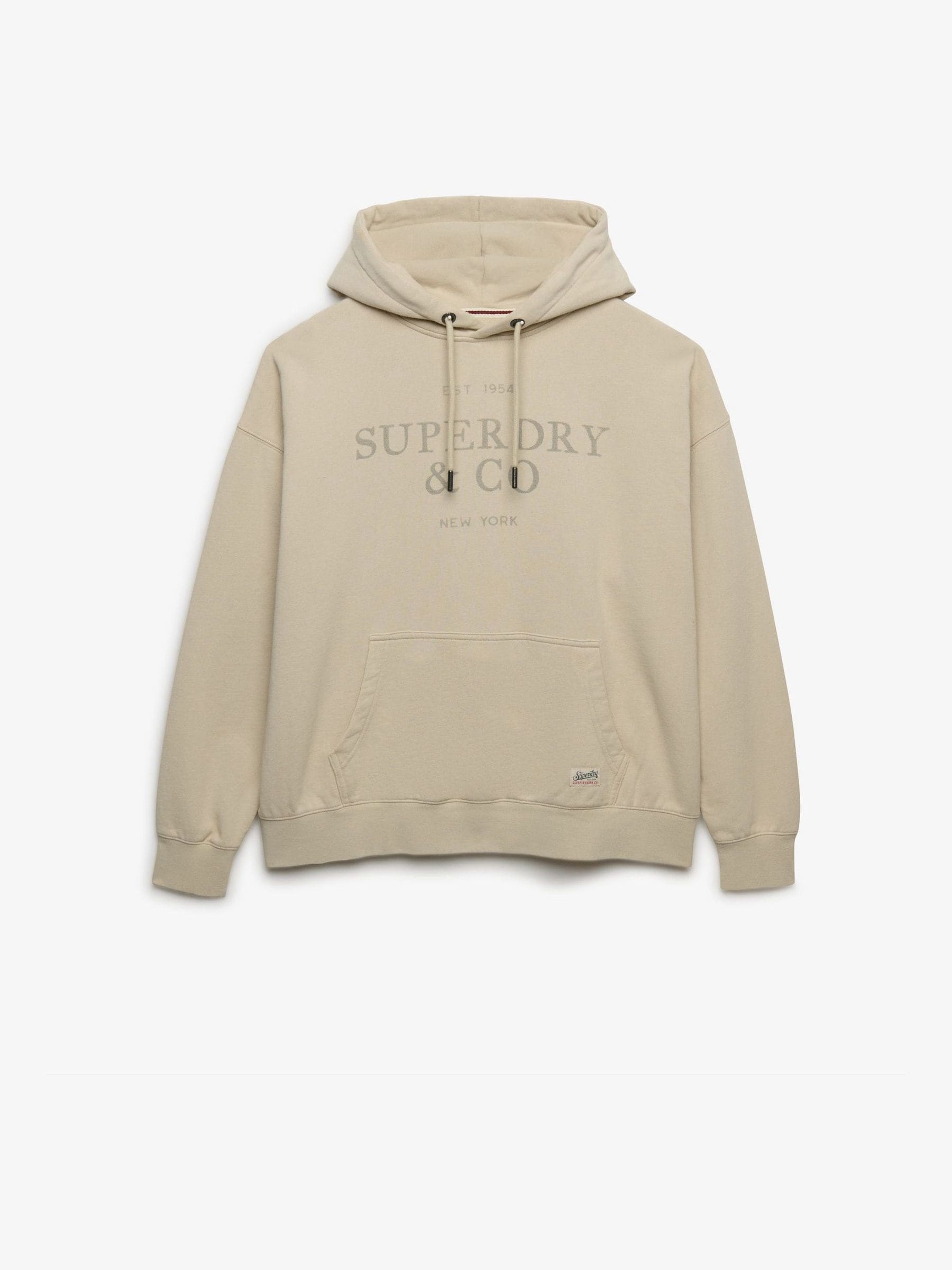 Superdry Mujer Beige Sudadera Con Capucha Luxe Casual Relaxed - Imagen 3