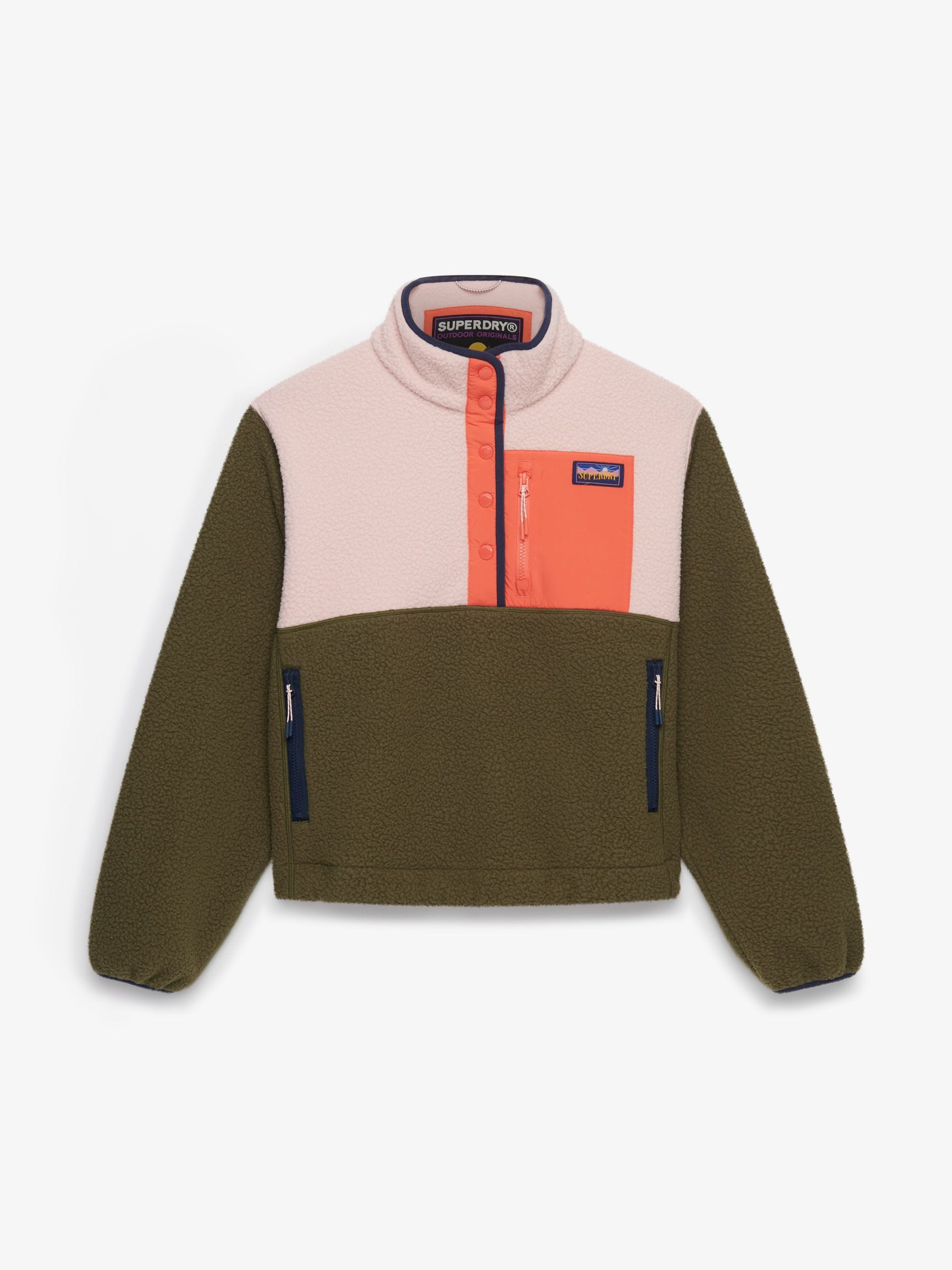 Superdry Damen Grün Fleece Für Colour Block - Bild 4