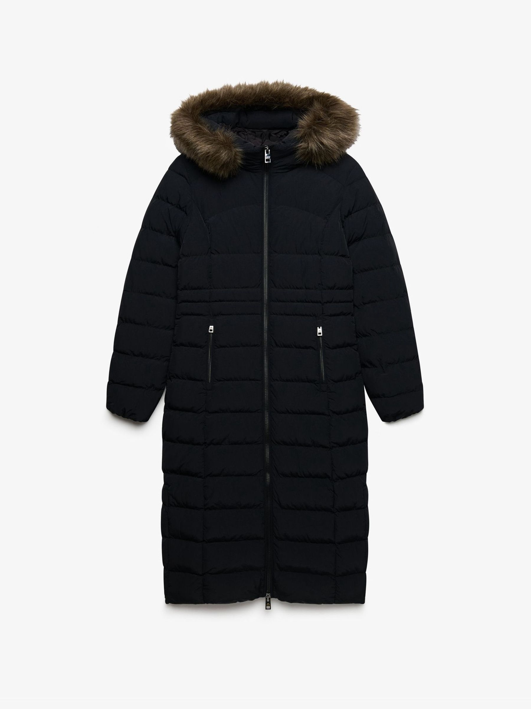 Superdry Damen Noir Lange Steppjacke Mit Kapuze Fuji - Bild 3