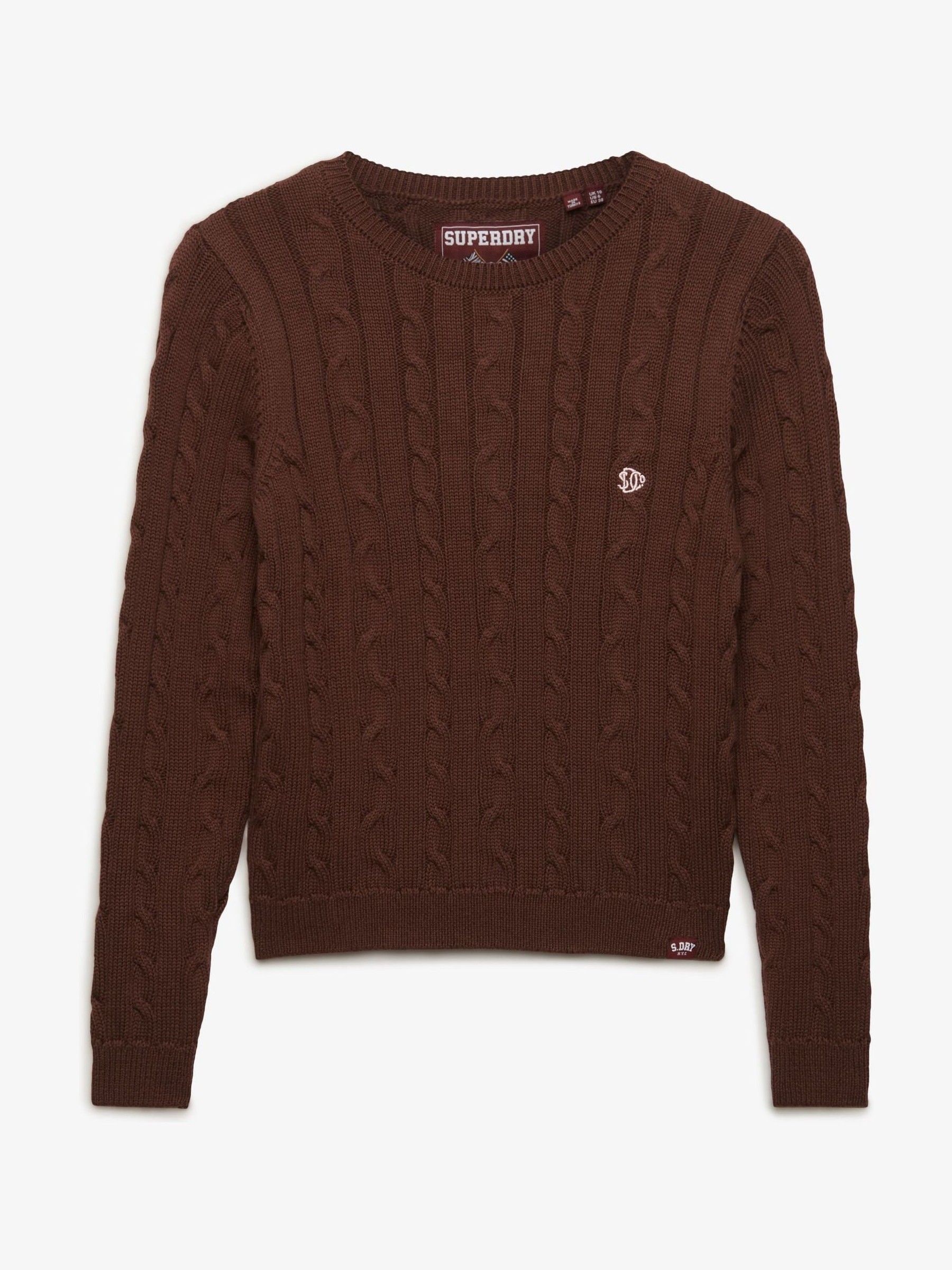 Superdry Donna Marron Maglione A Trecce Essentials Sd&Co - Immagine 3