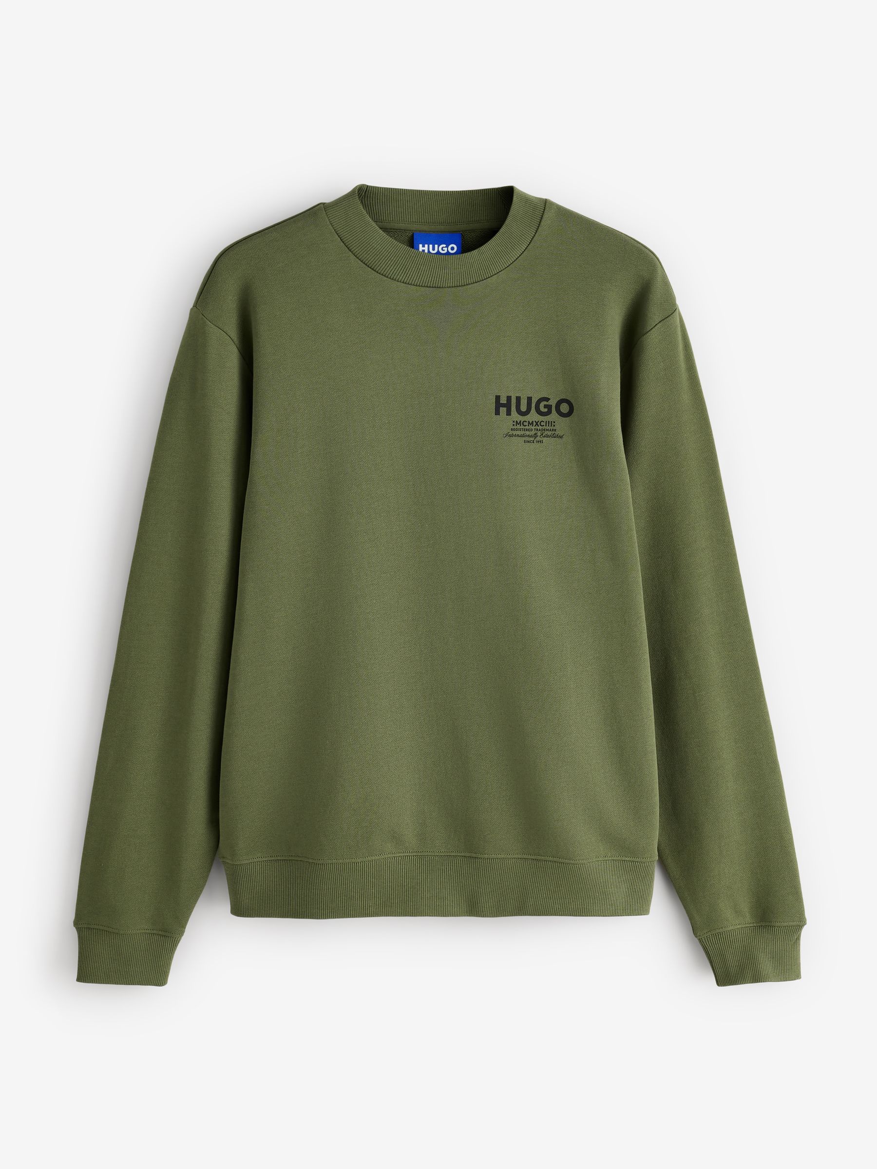 Hugo Green Nespon Regular Fit Logo Sweat Top