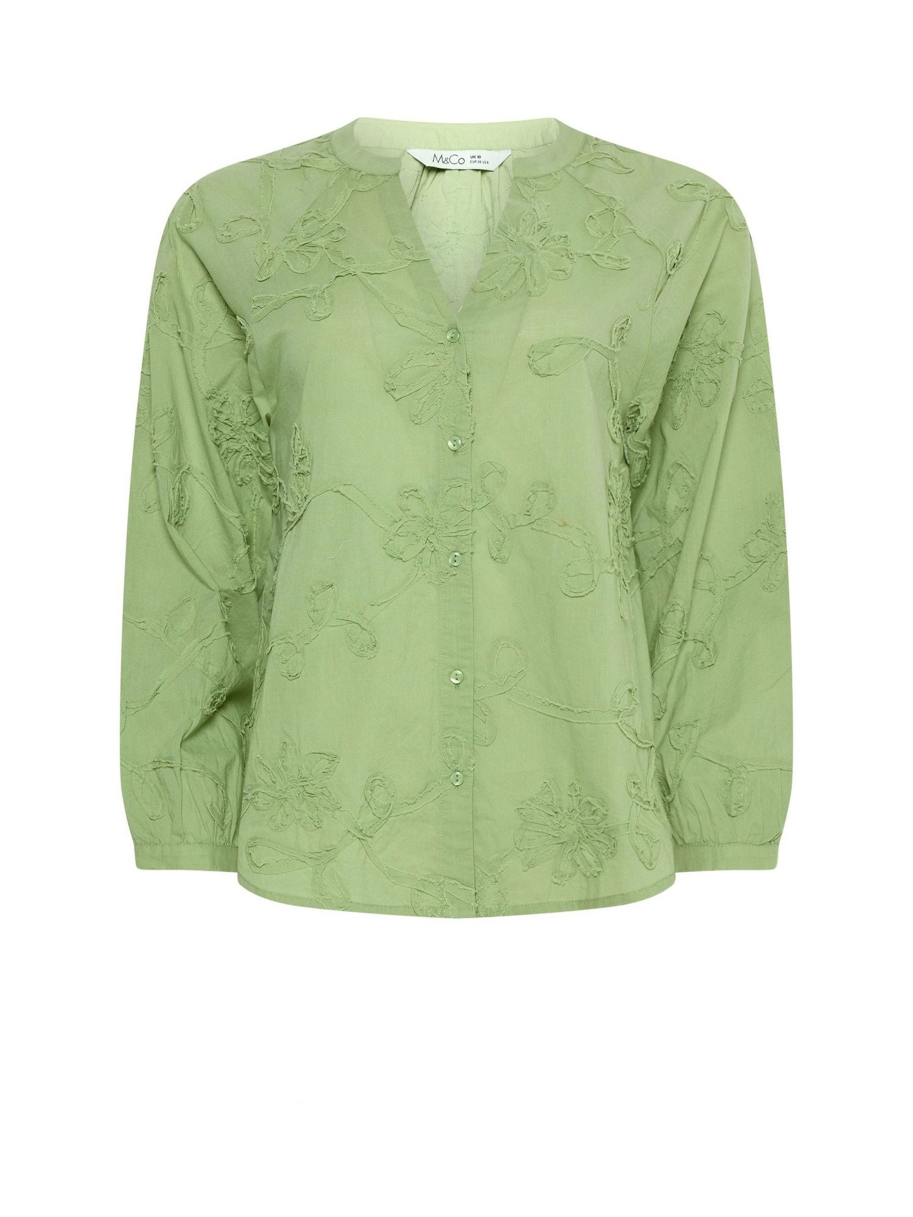 M & Co Femei Verde Cornelli Detail Shirt
