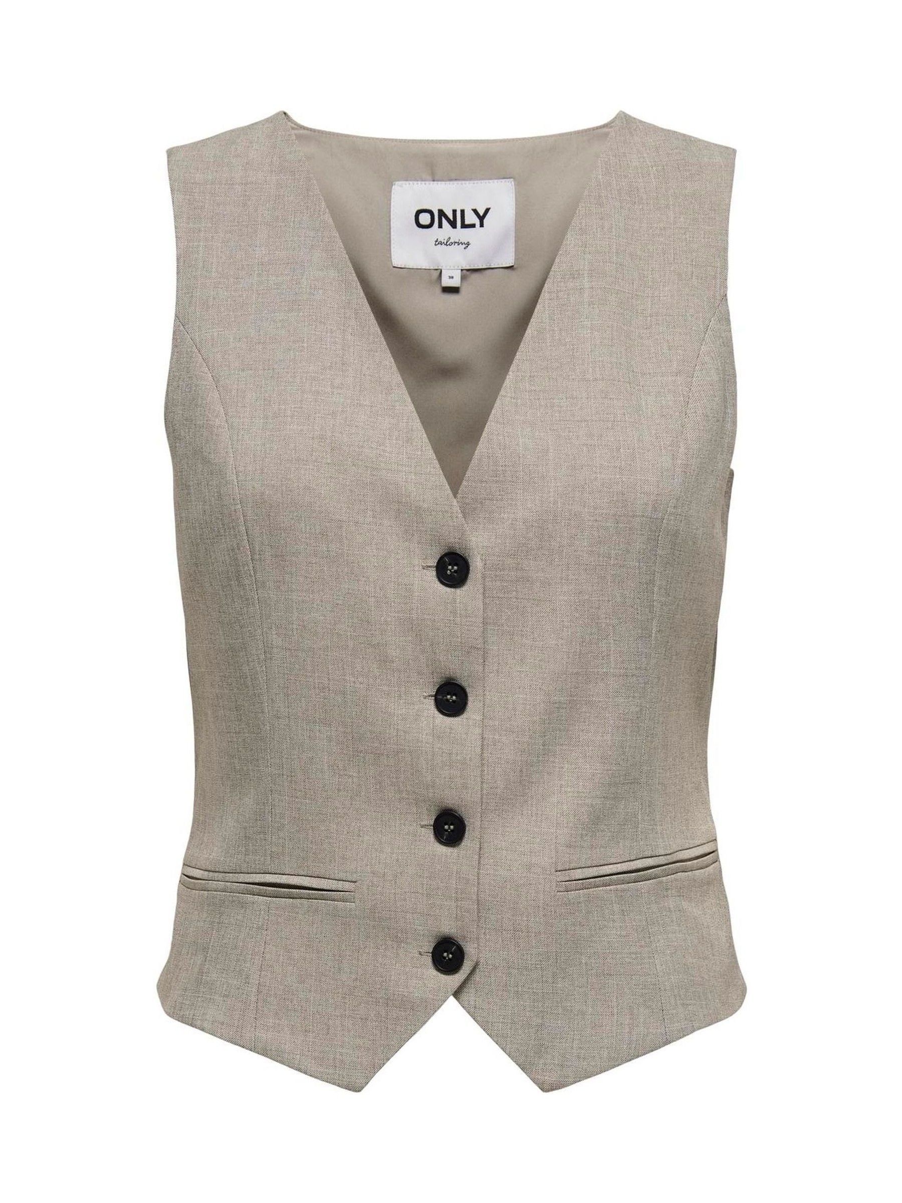 Only, Damen, Anzüge, Onllinda S/L Mel Fit Waistcoat Tlr Noos, Grau, (42) - Bild 6