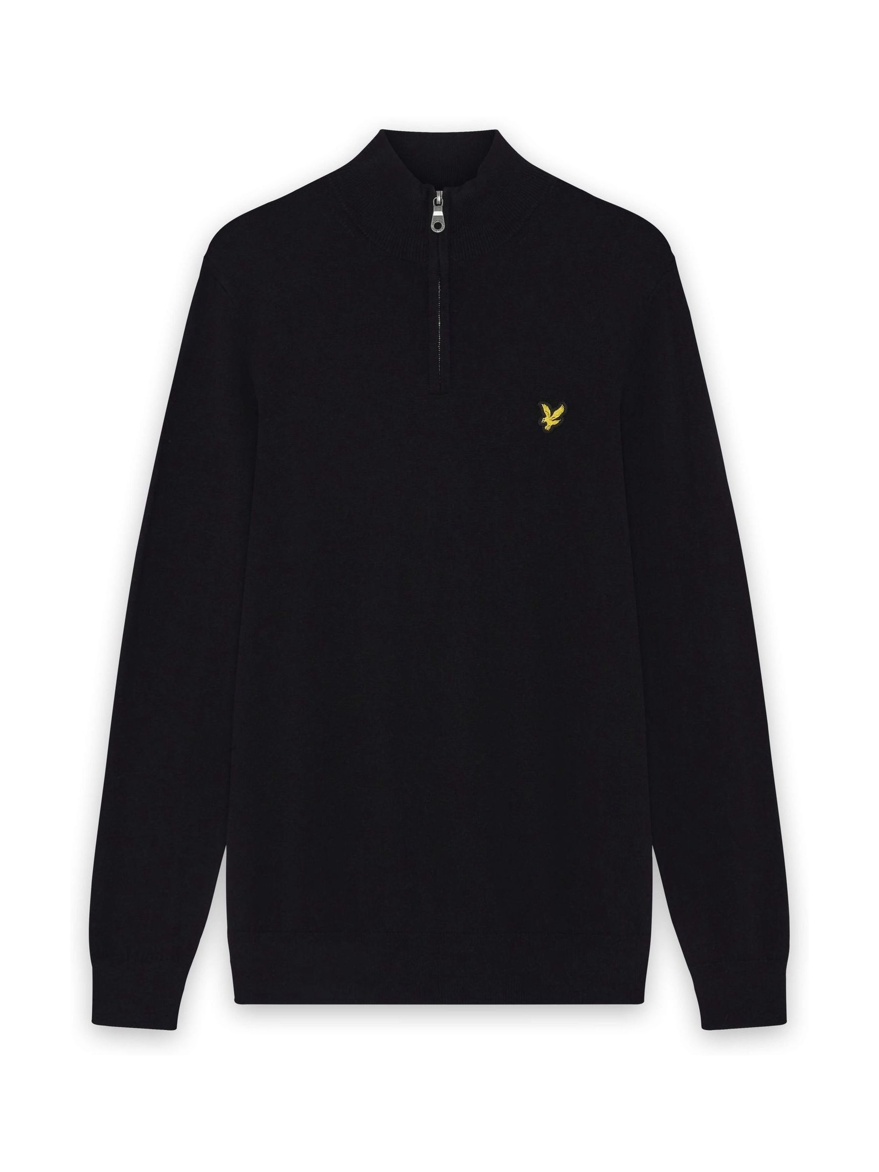 Lyle & Scott Schwarz Pullover Aus Baumwoll-Merinowolle Mit Viertelreißverschluss - Bild 1