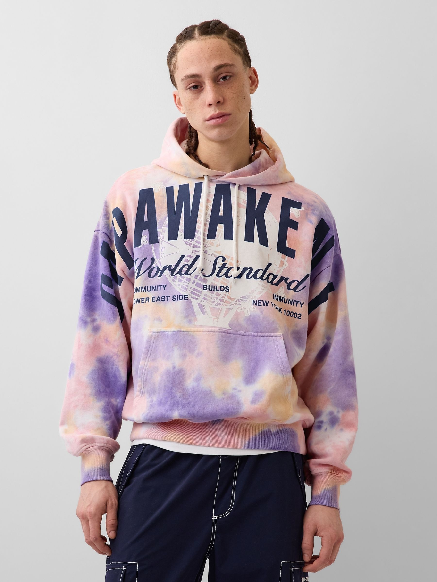 Gap x Awake NY Pink Heavyweight Oversized Logo Hoodie