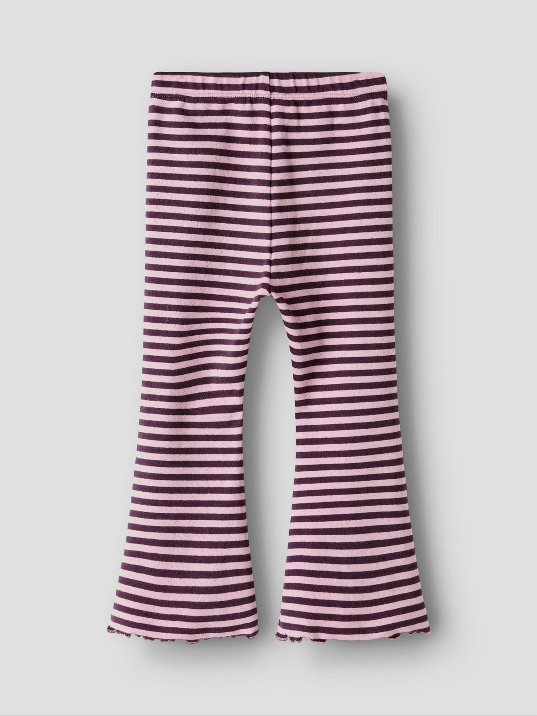 Next - Name It Purple Striped Ribbed Flare Leggings
