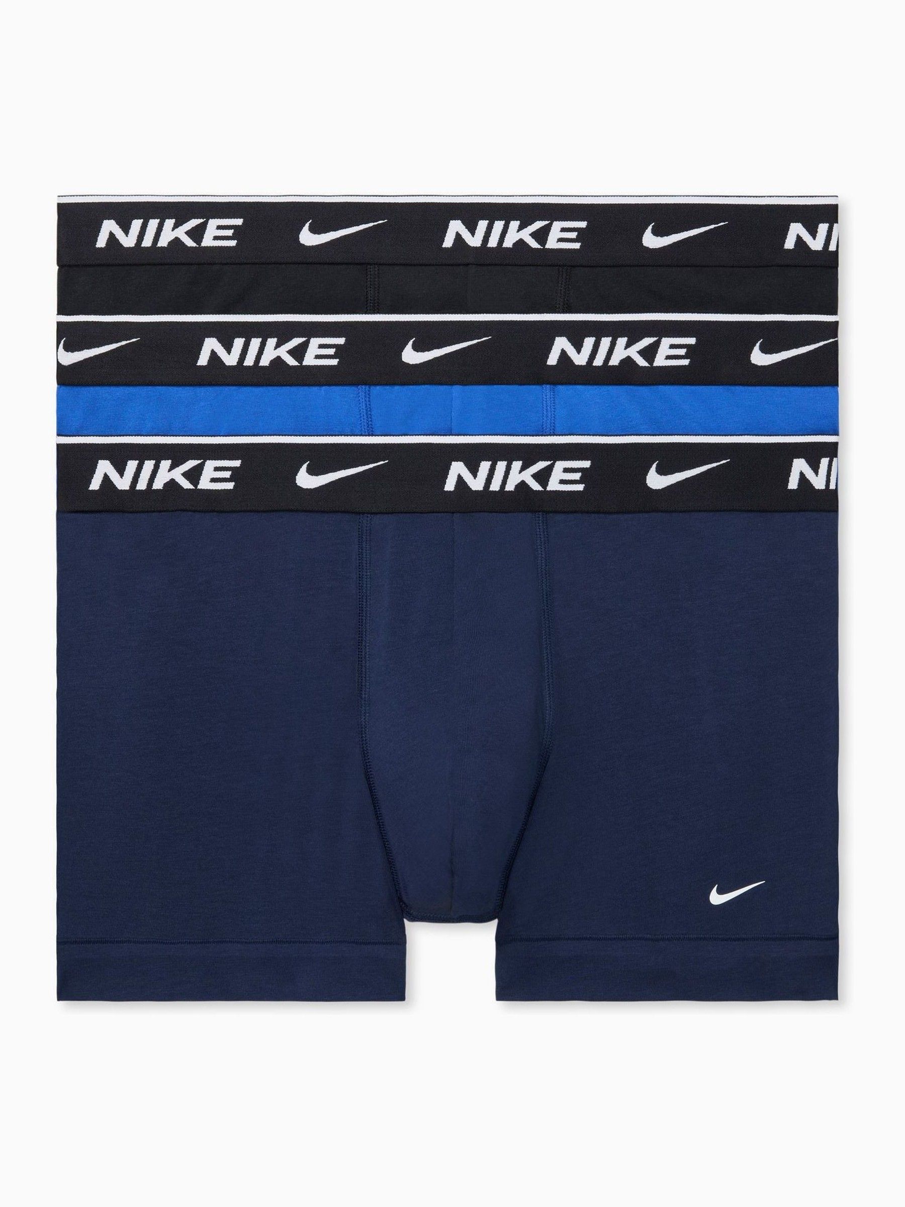 Nike Herren Bunt – Essential Cotton Stretch – 3Er-Pack Unterhosen Aus Baumwoll-Stretch Mit Bund In Schwarz/Marineblau/Blau - Bild 11