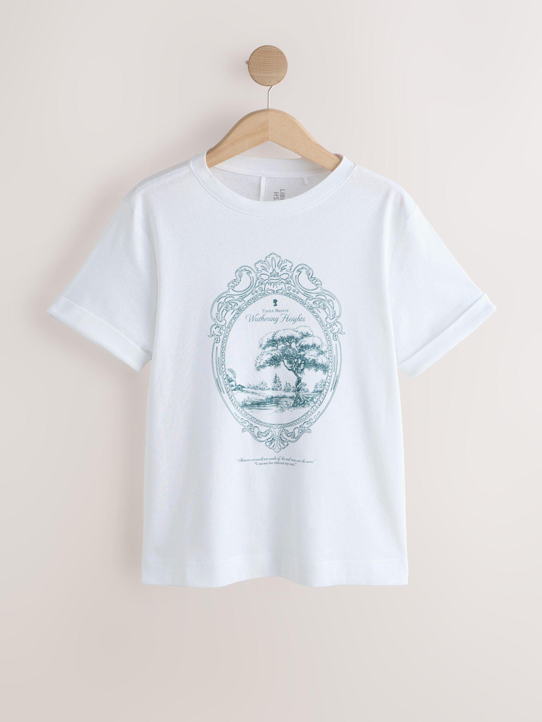 Next White Official Wuthering Heights License Graphic Crew Neck T-Shirt