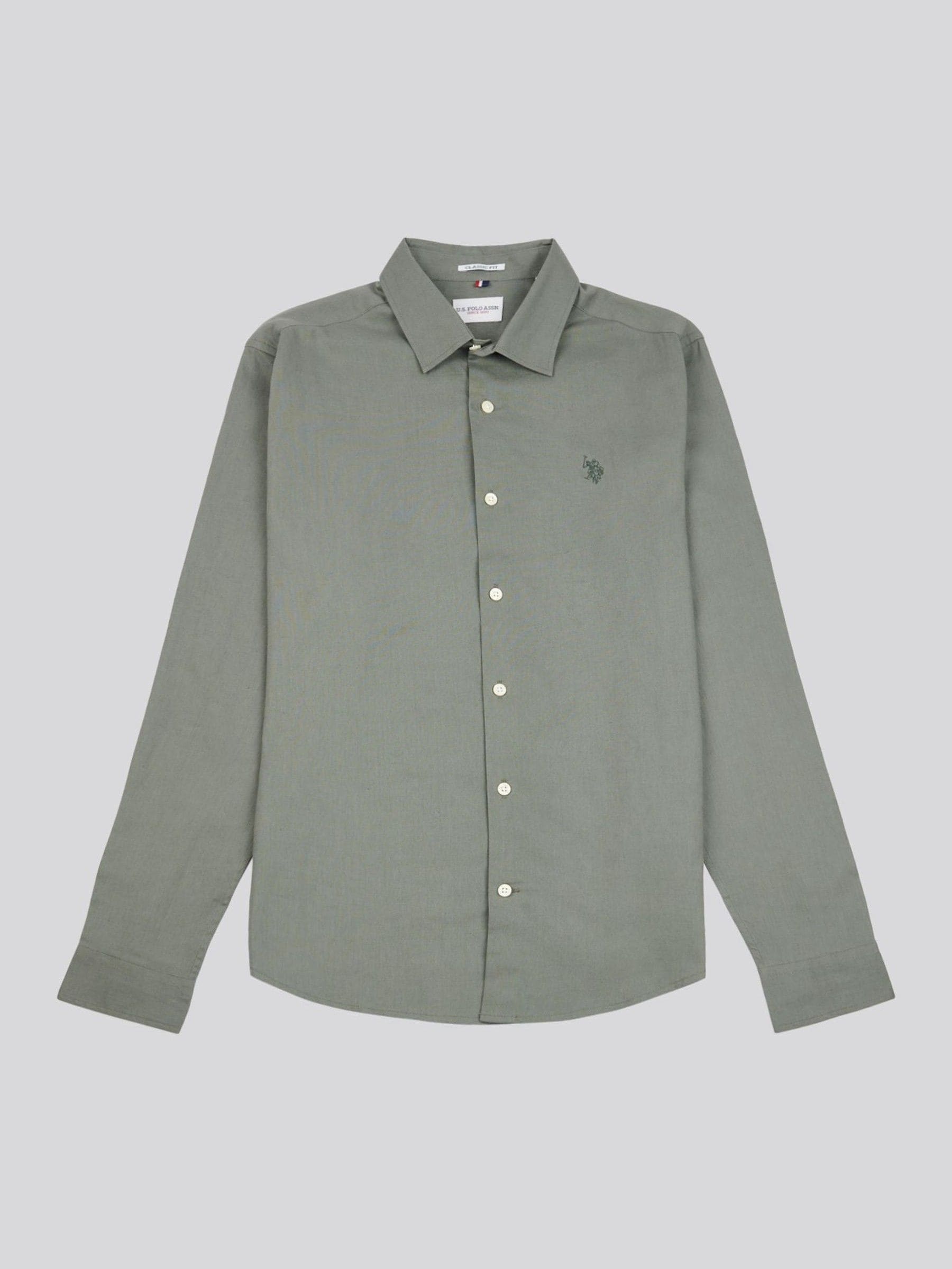 U.s. Polo Assn Mannelijk Vert U. S. Polo Assn U. S. Polo Assn. Chemise En Lin Mélangé