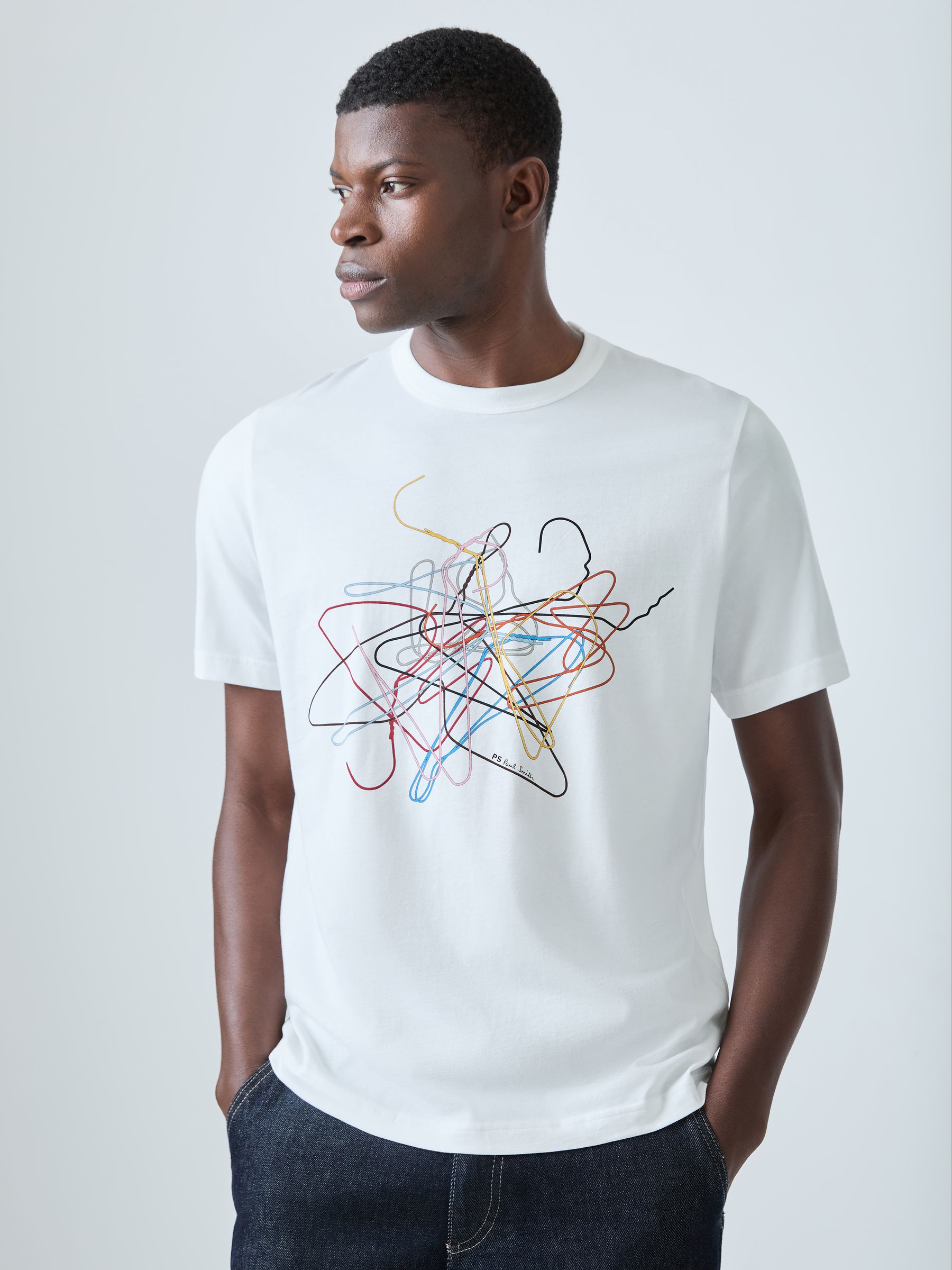 PS Paul Smith Men's T-Shirt - Signature Stripe Hanger Graphic
