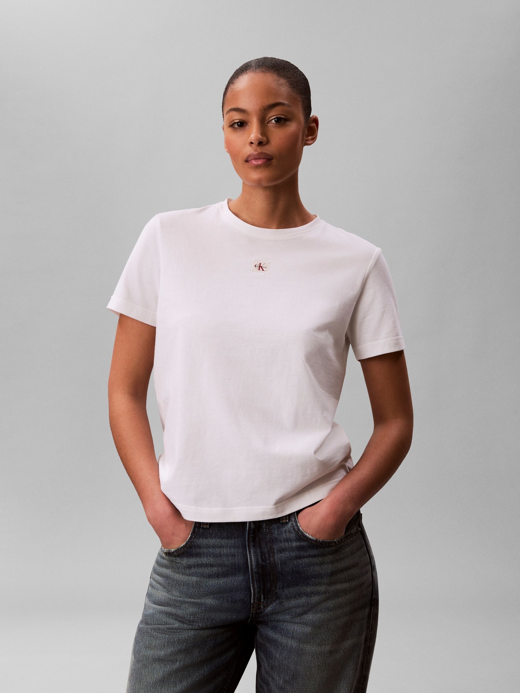Calvin Klein White Woven Label T-Shirt