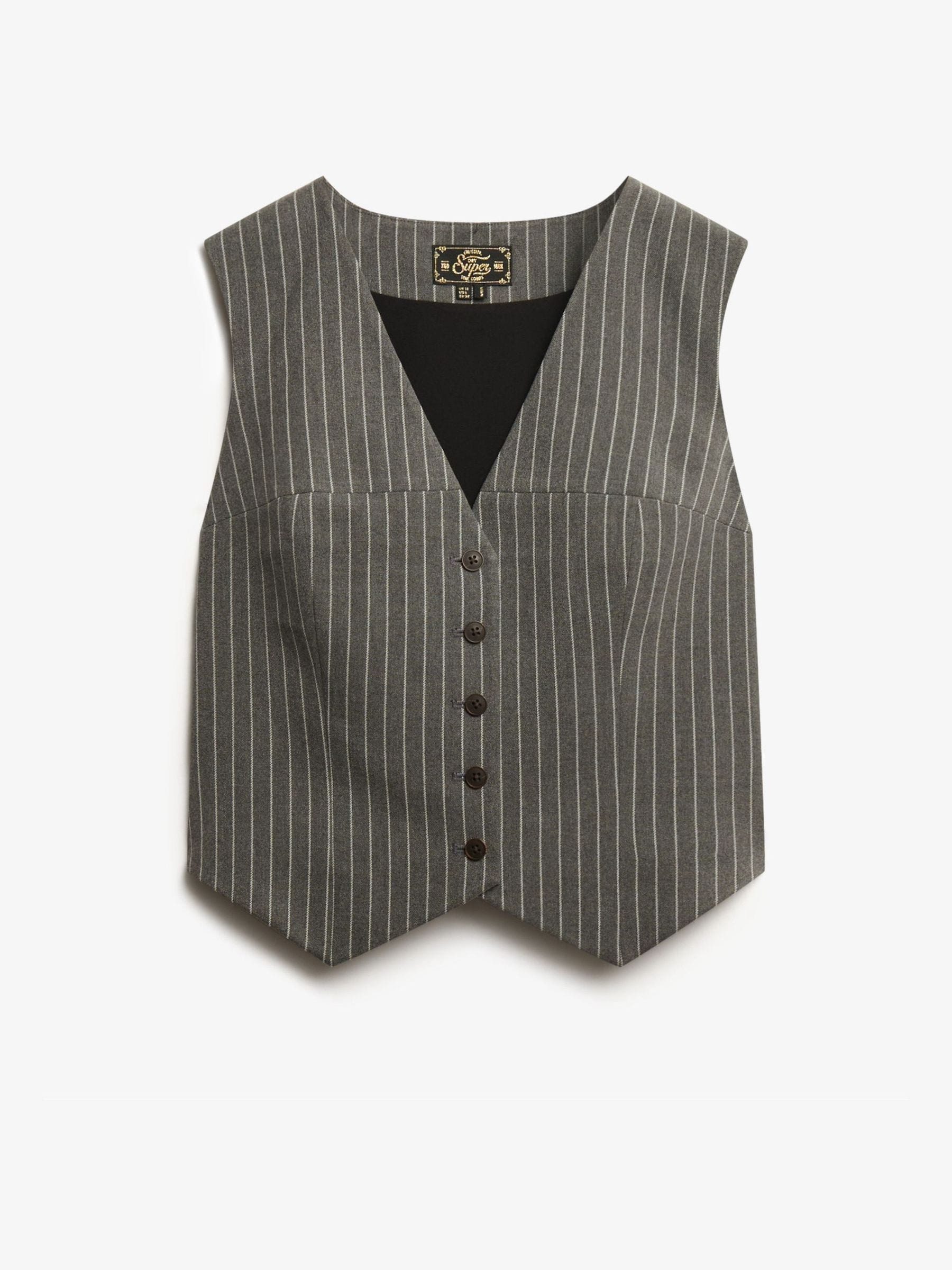 Superdry Damen Grau Anzugweste Pinstripe - Bild 2