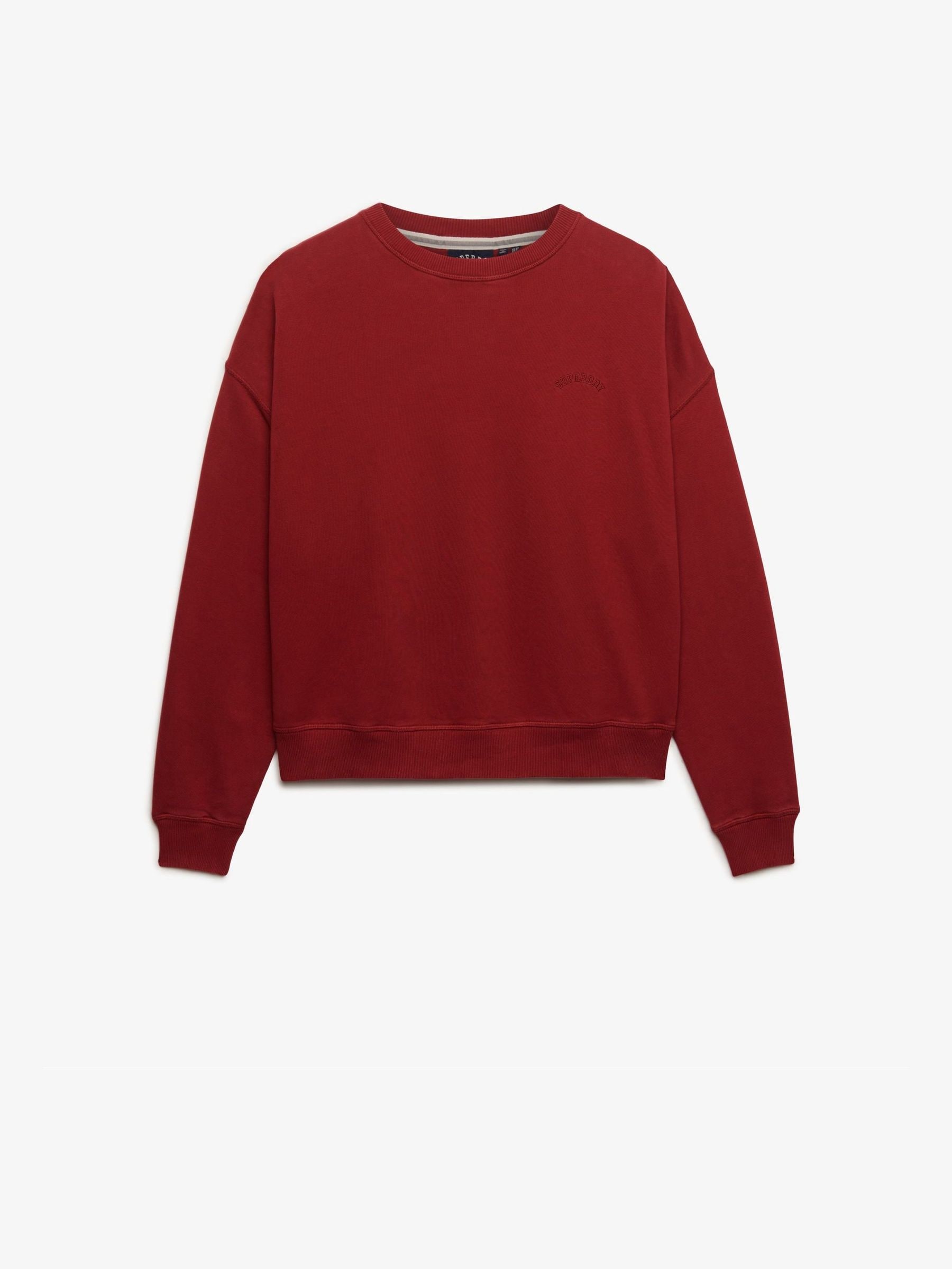 Superdry Mujer Burdeos, Rojo Para W2012565a Sudadera Essential Logo Rojo (S), Casual, Algodón - Imagen 3