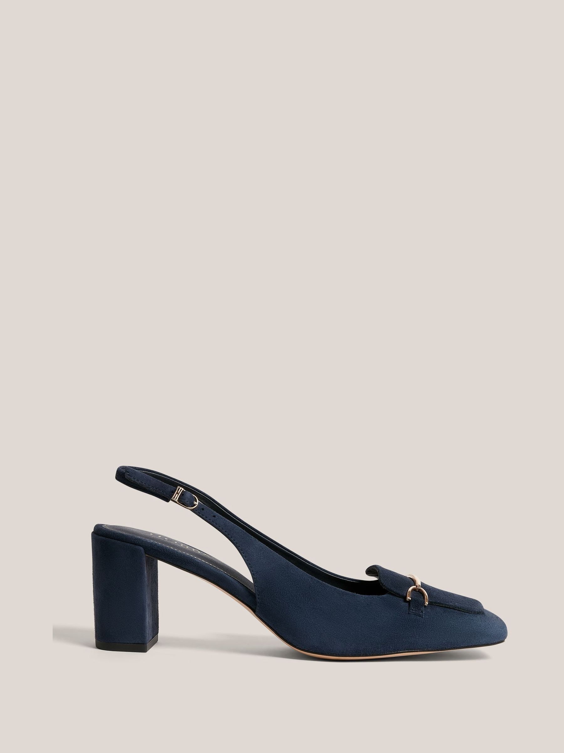 Hobbs Mujer Navy Jaida Suede Slingbacks
