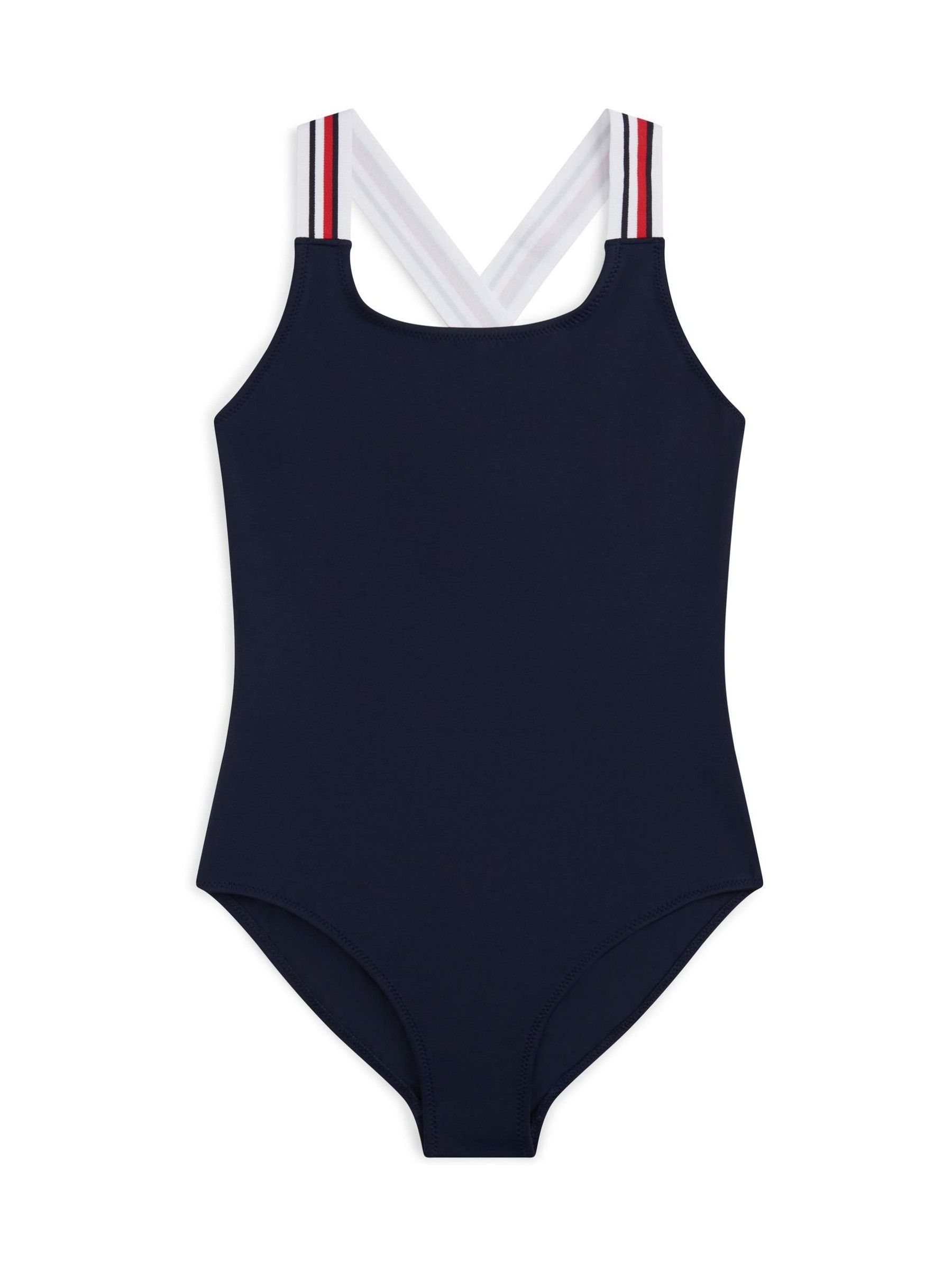 Tommy Hilfiger Blue Global Stripe Square Neck Crossover Swimsuit