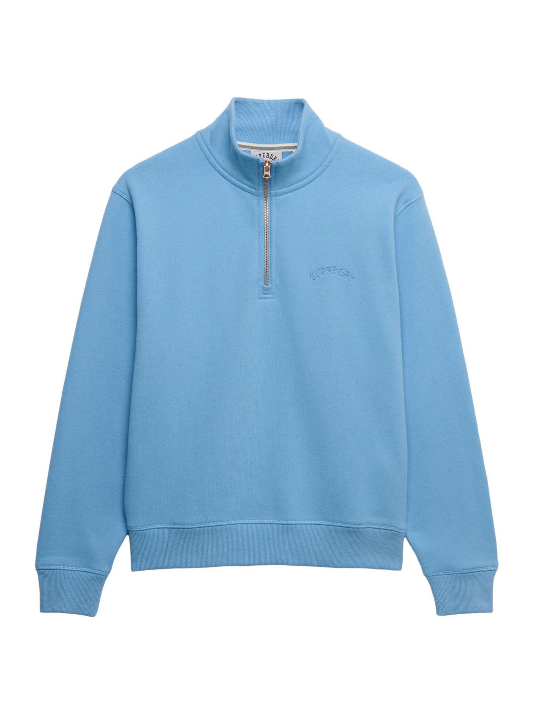 Superdry Damen Blau Pullover Mit Stehkragen Und Gesticktem Logo Essential - Bild 3
