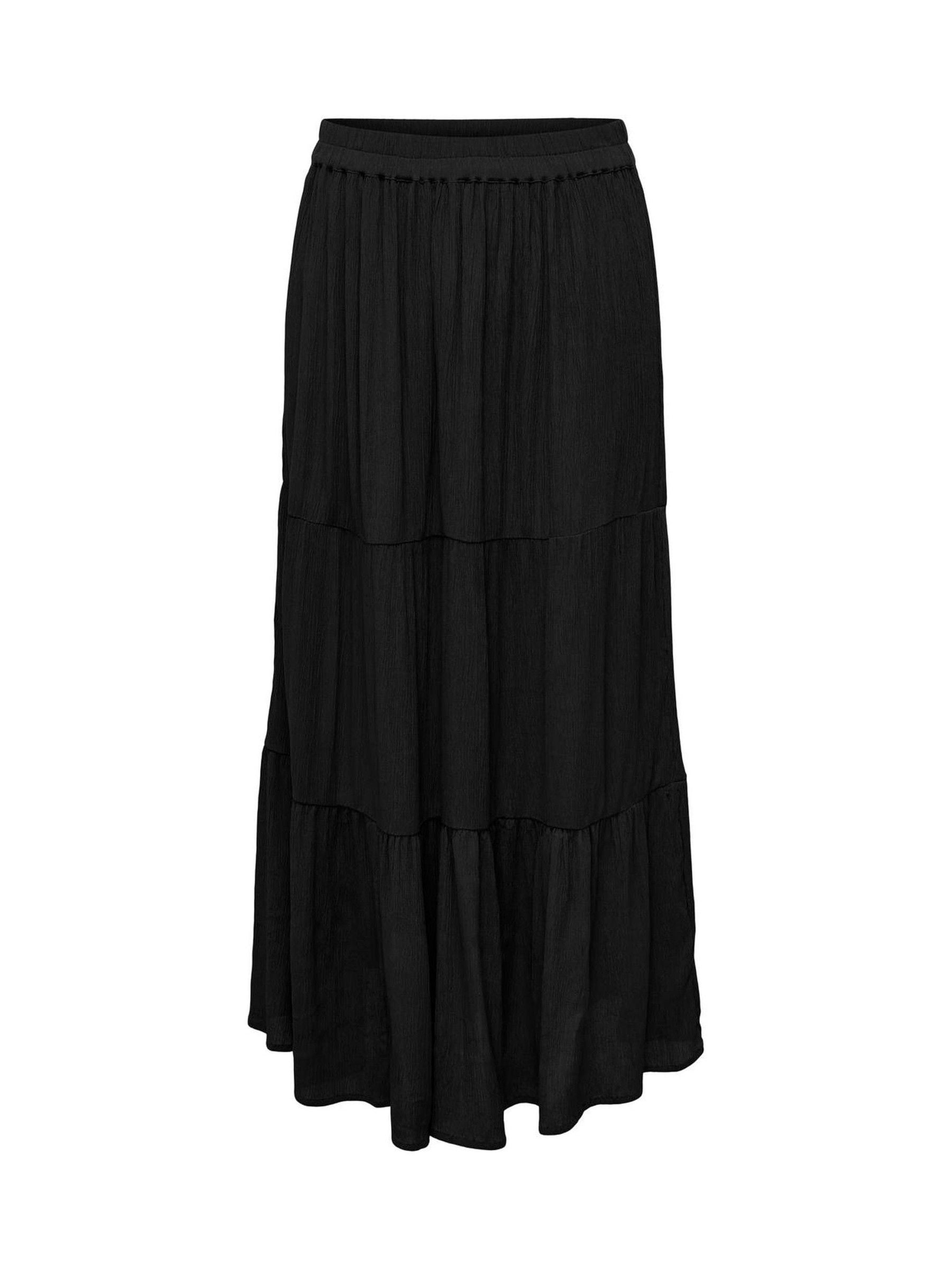 Only, Damen, Röcke, Mittlere Taille Langer Rock Rock, Schwarz, (L) - Bild 7