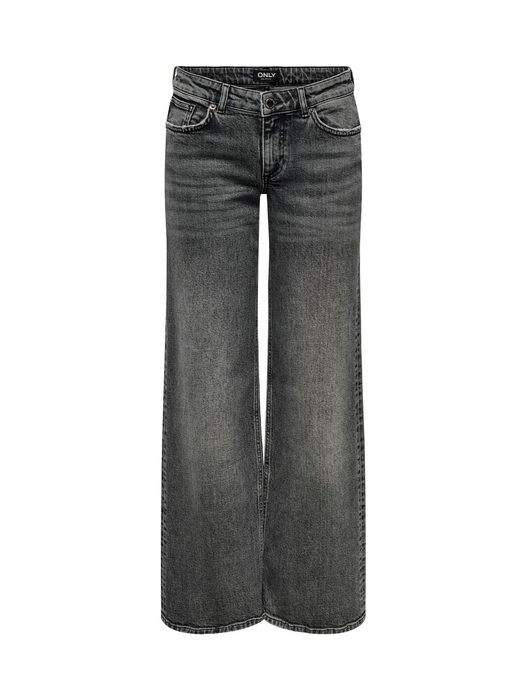 Only Grigio - Jeans A Vita Bassa Con Gamba Larga E Stretch