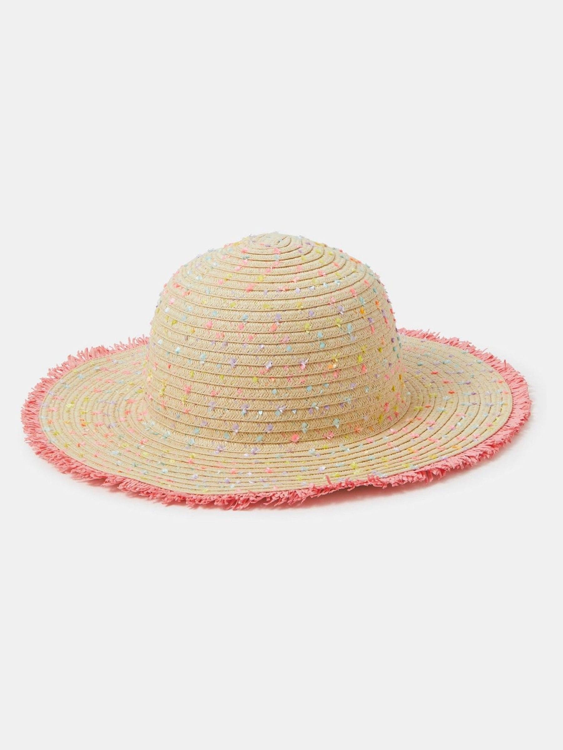 Next - Angels By Accessorize Cream Girls Speckled Floppy Straw Hat