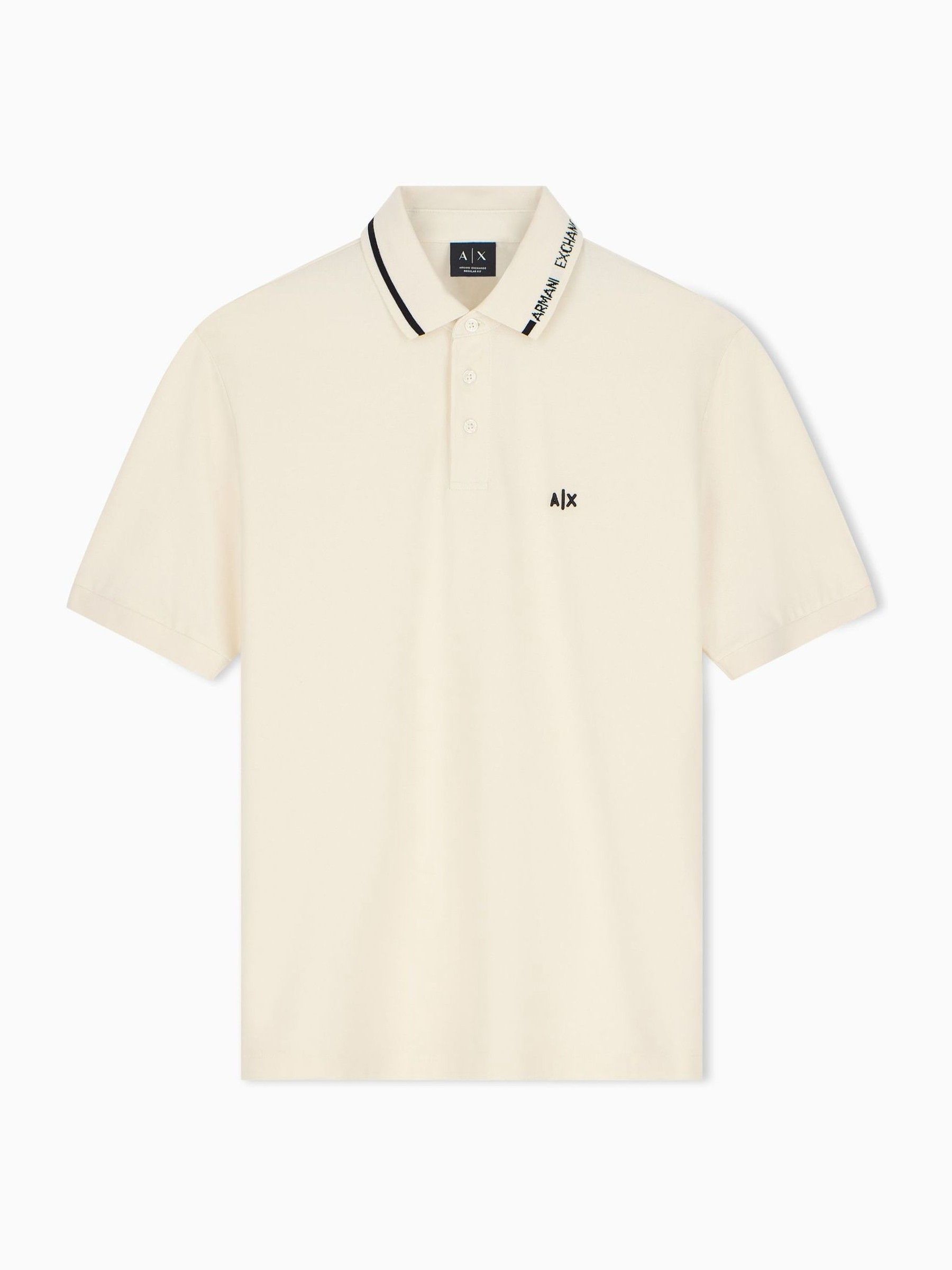 Armani Exchange Hombre Blanco Regular-Fit Logo Polo Shirt