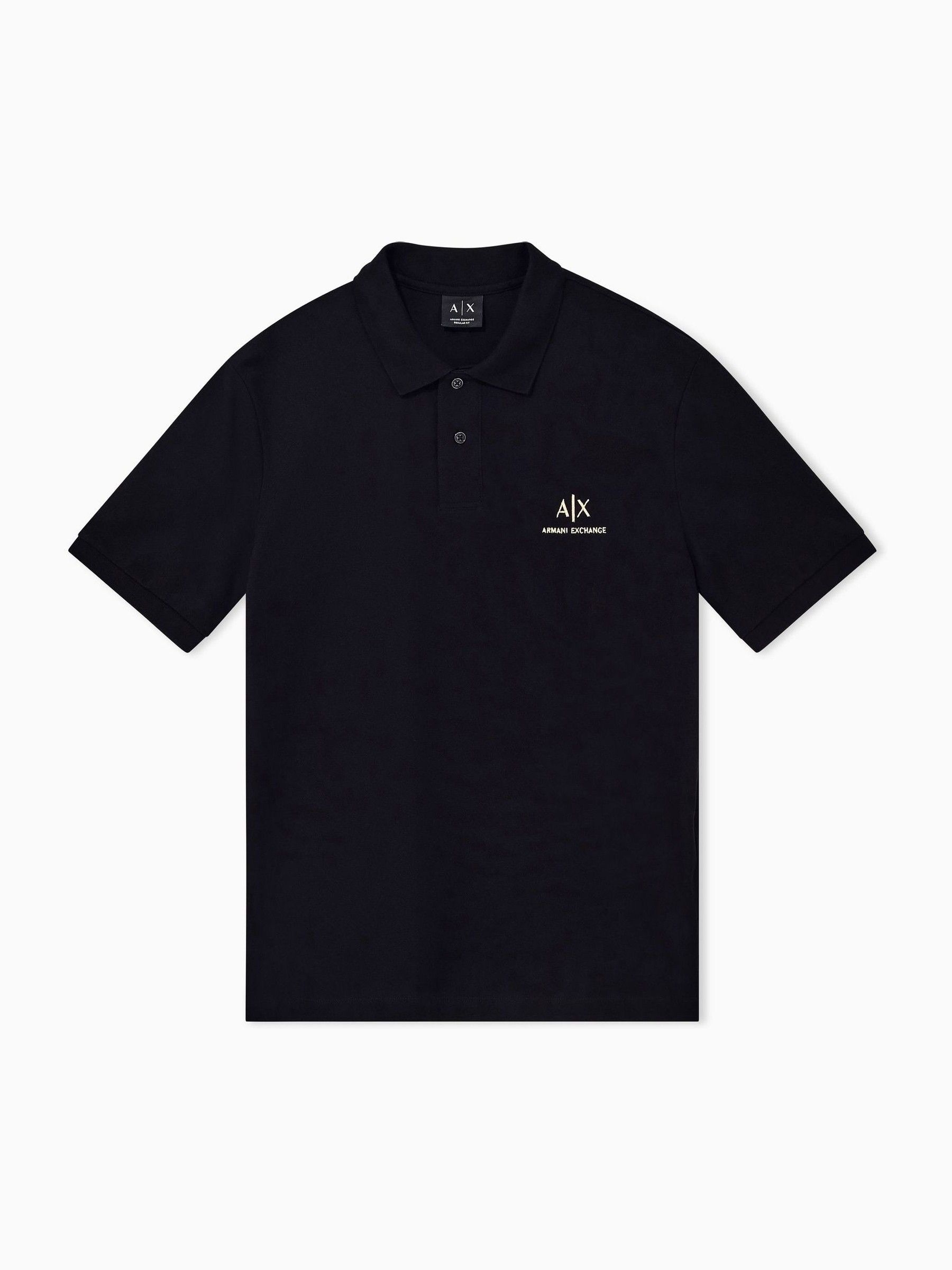 Armani Exchange Uomo Nero Regular-Fit Logo Polo Shirt