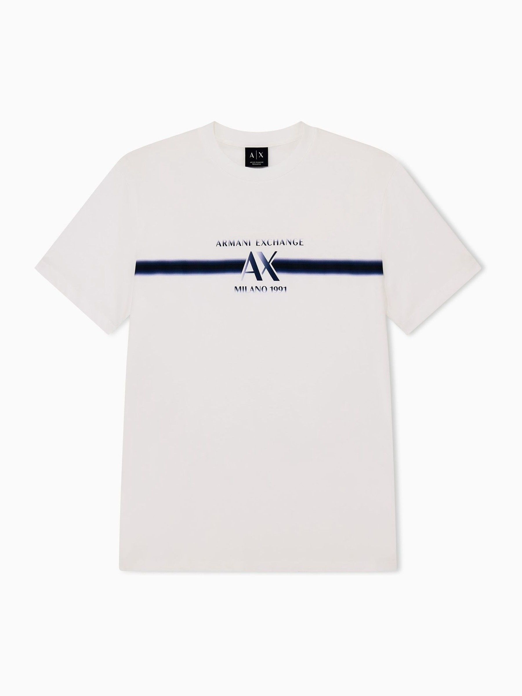 Armani Exchange White Regular-Fit Logo T-Shirt