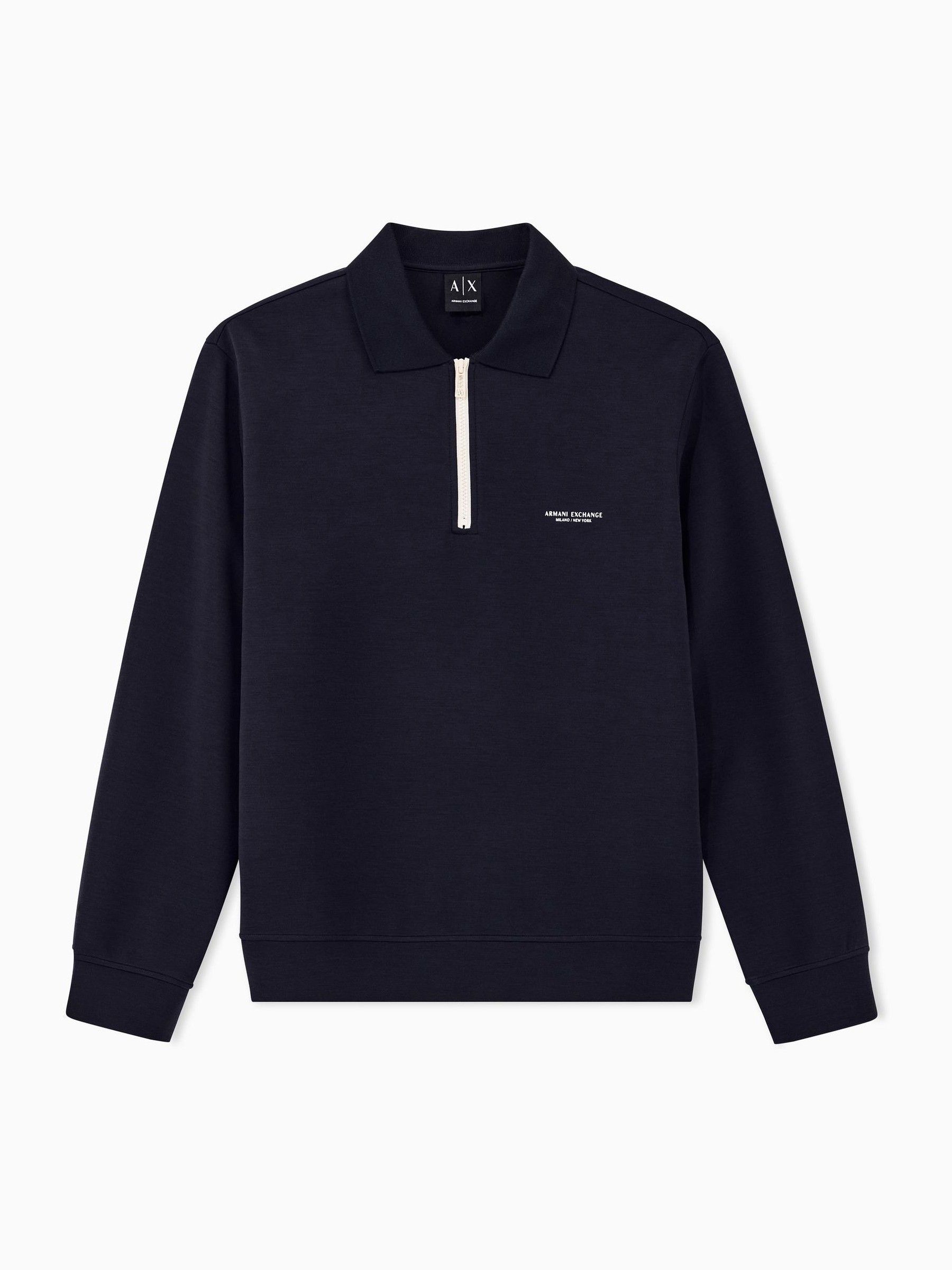 Armani Exchange Blue Regular-Fit Logo Sweat Top