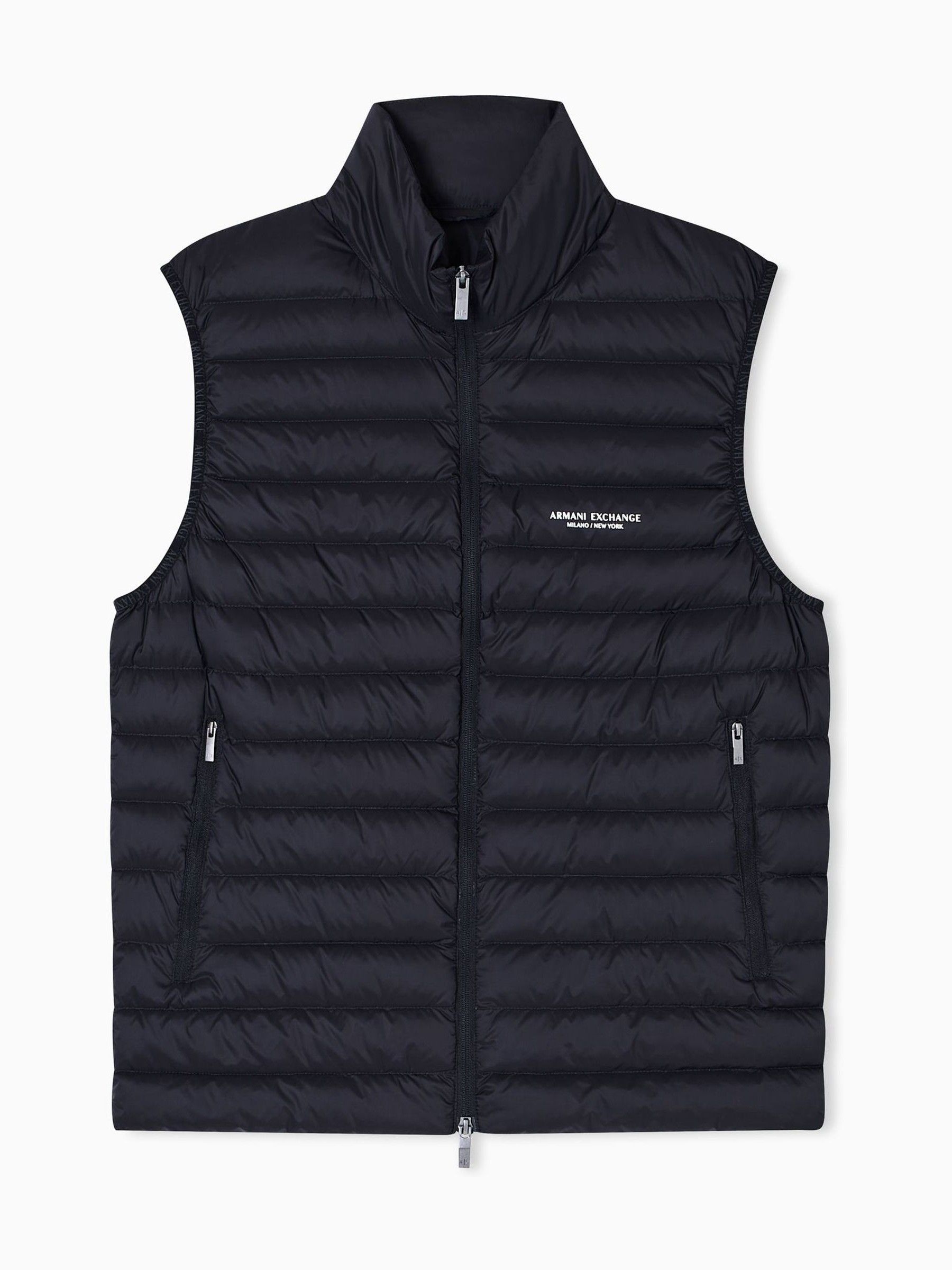 Armani Exchange Black Regular-Fit Logo Gilet